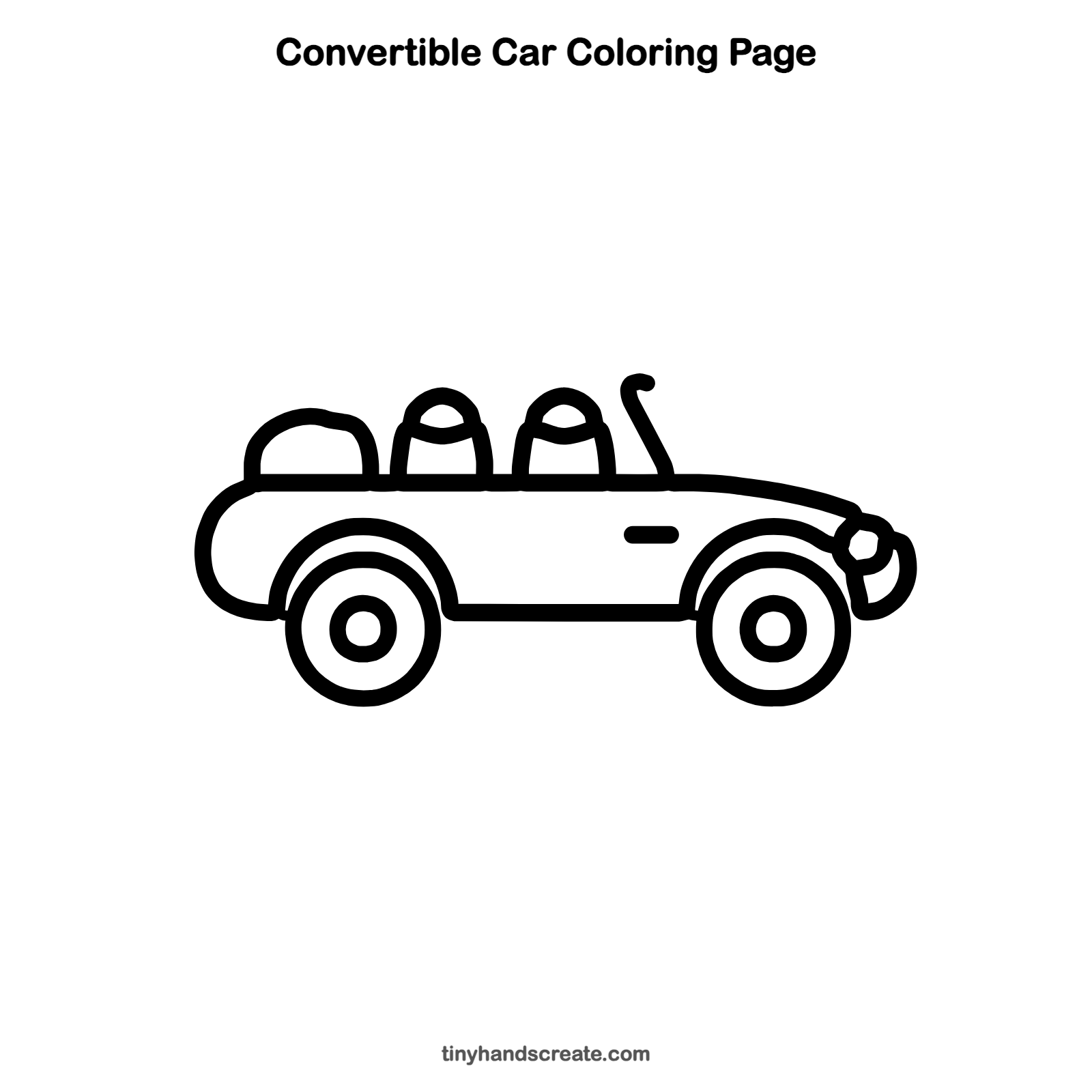 Free printable convertible car coloring page for kids