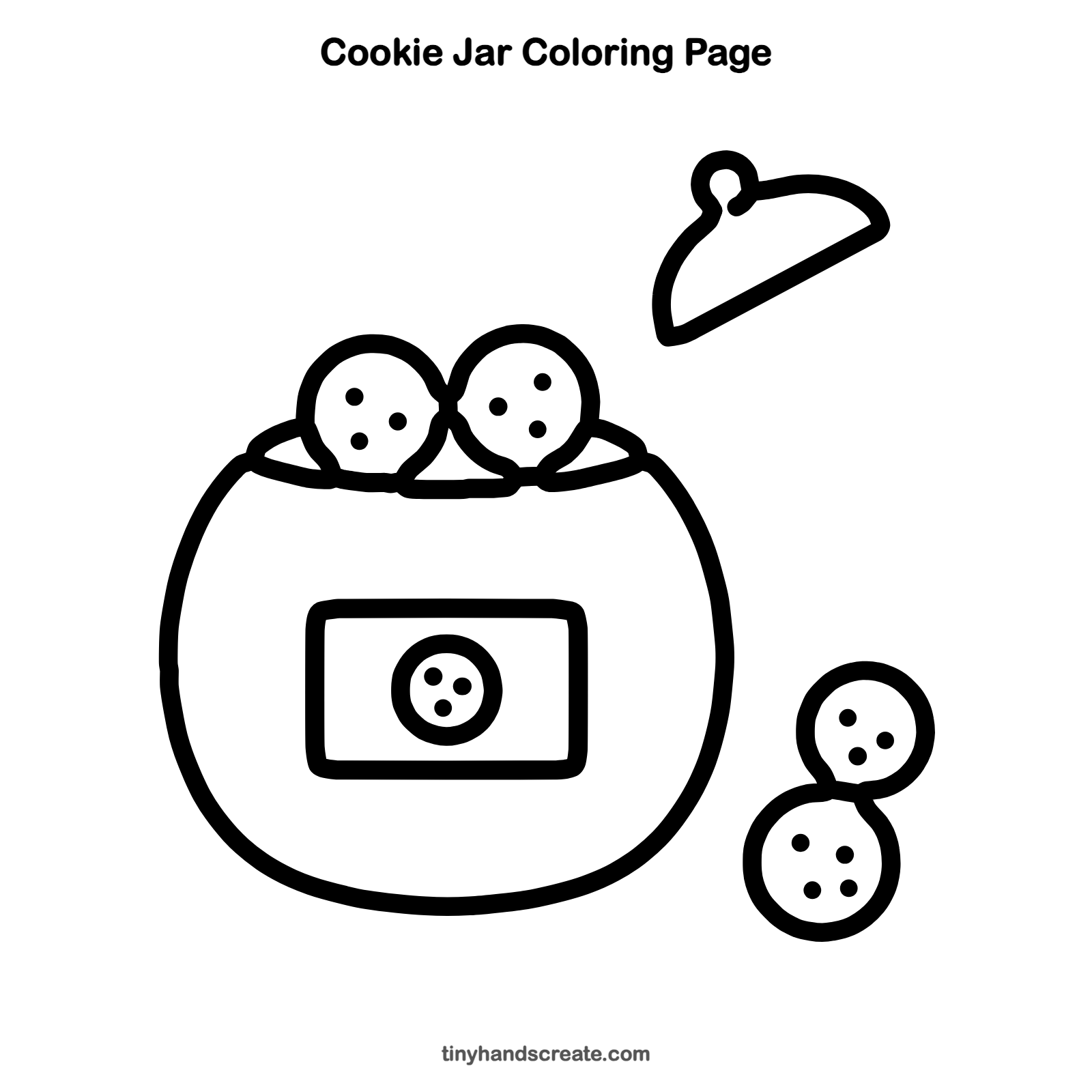 Free printable cookie jar coloring page for kids