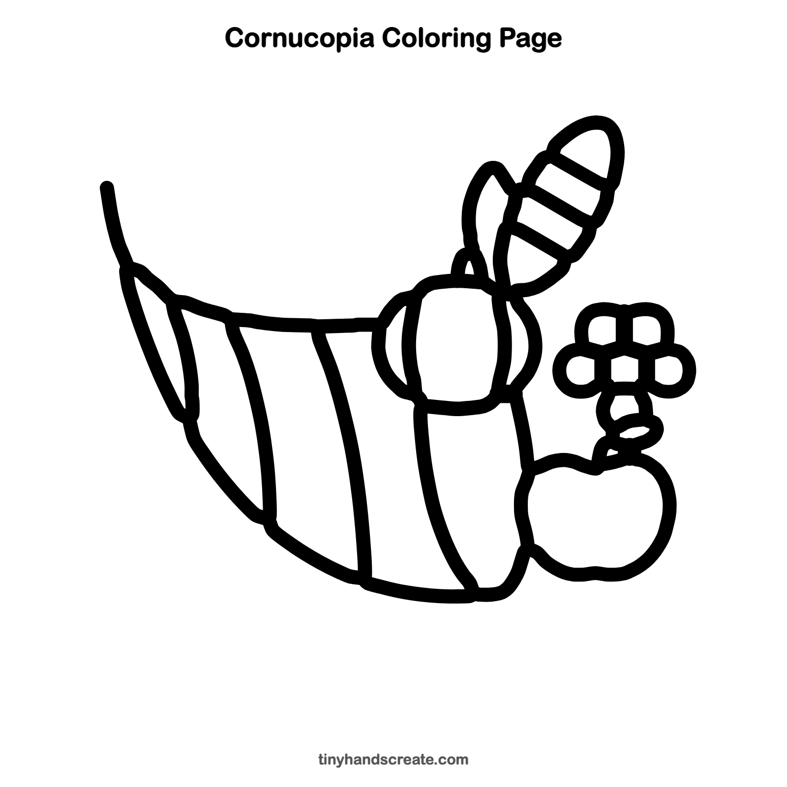 Free printable cornucopia coloring page for kids