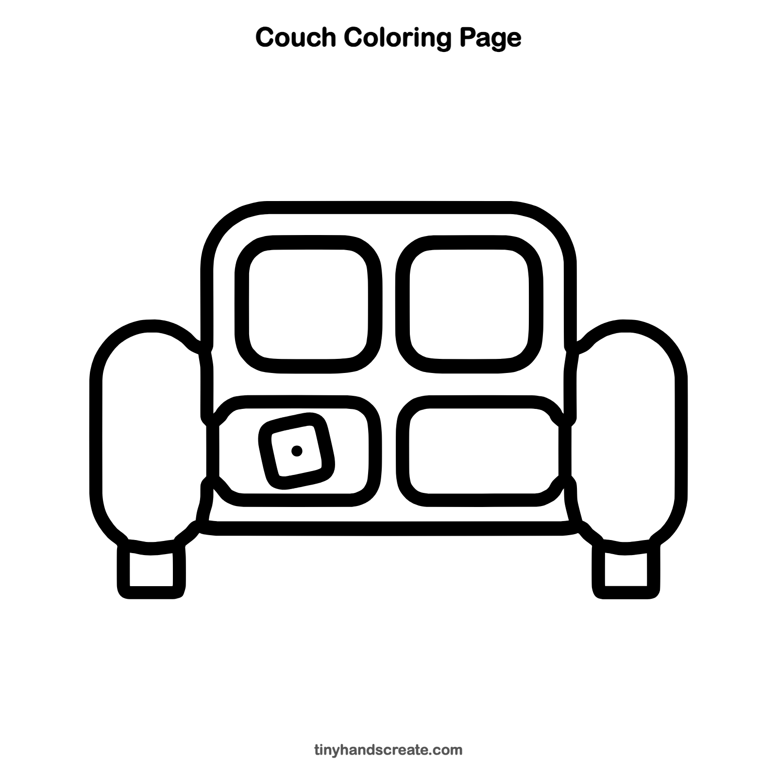 Free printable couch coloring page for kids