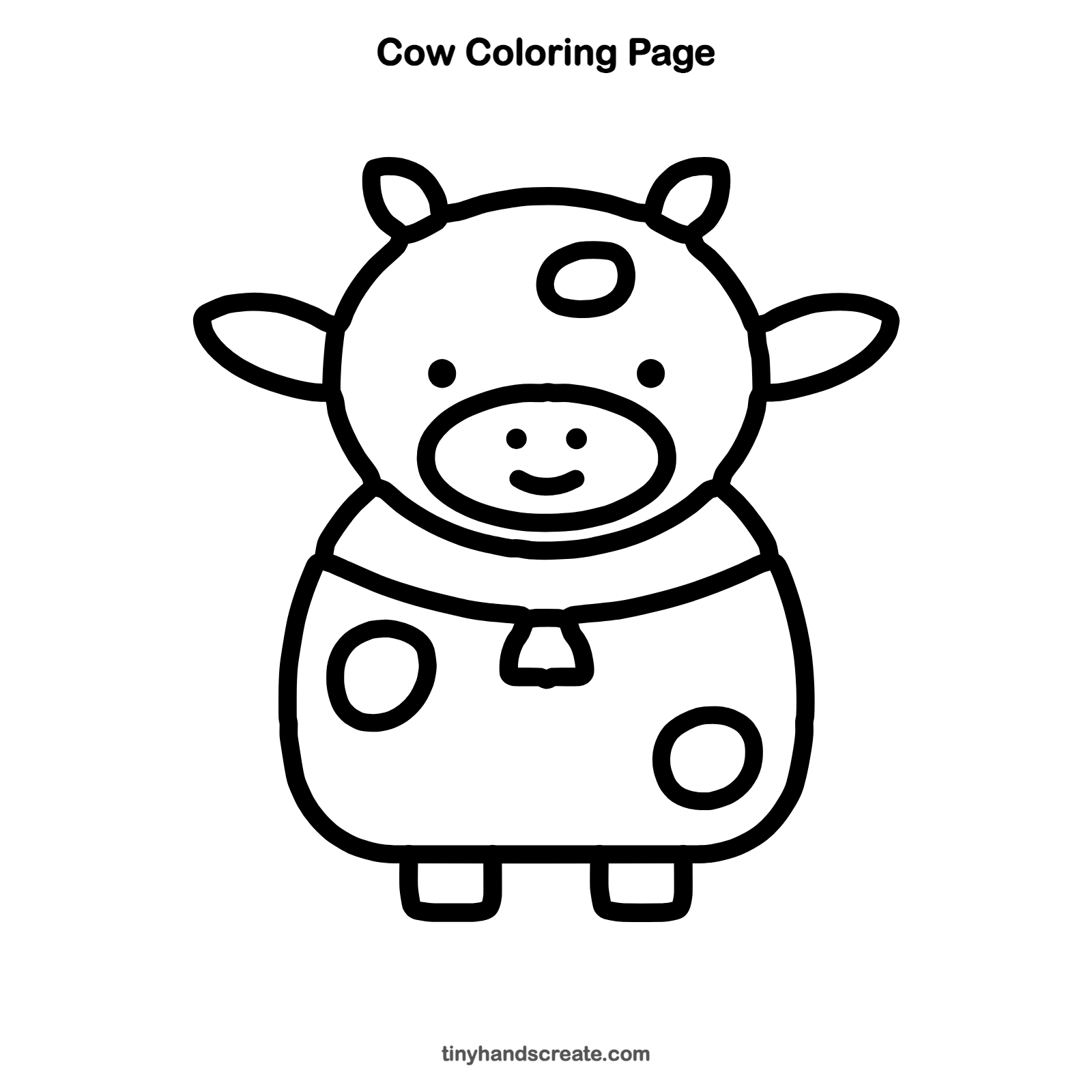 Free printable cow coloring page for kids