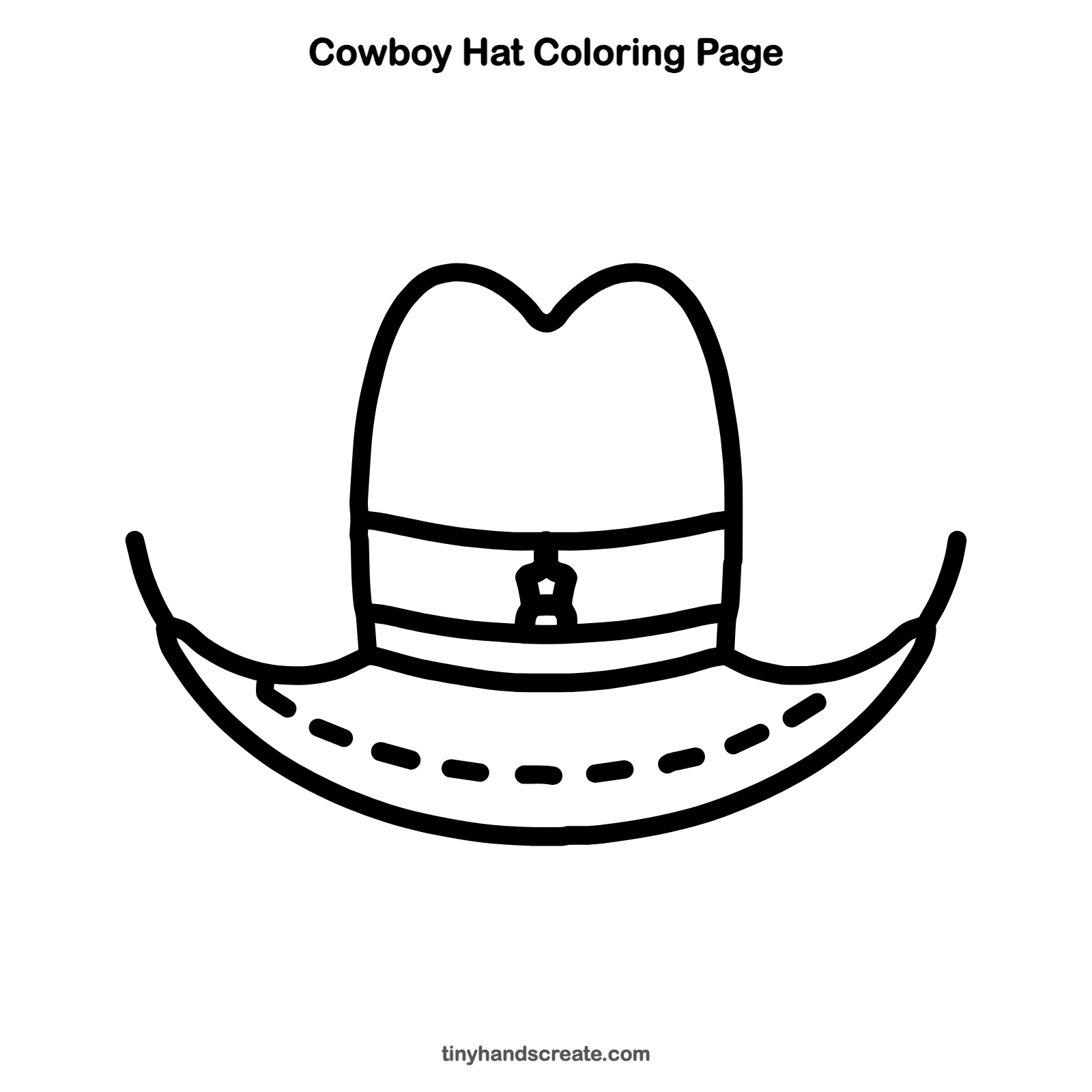Free printable cowboy hat coloring page for kids