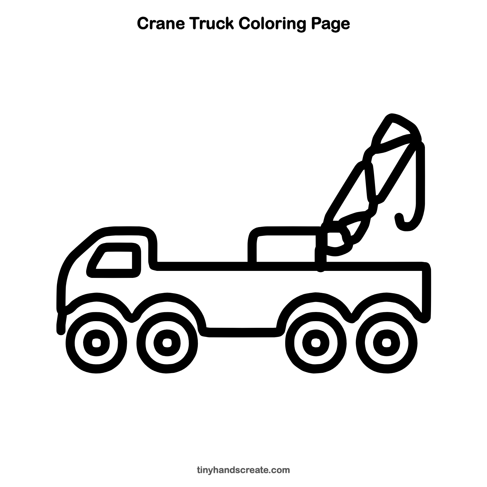 Free printable crane truck coloring page for kids