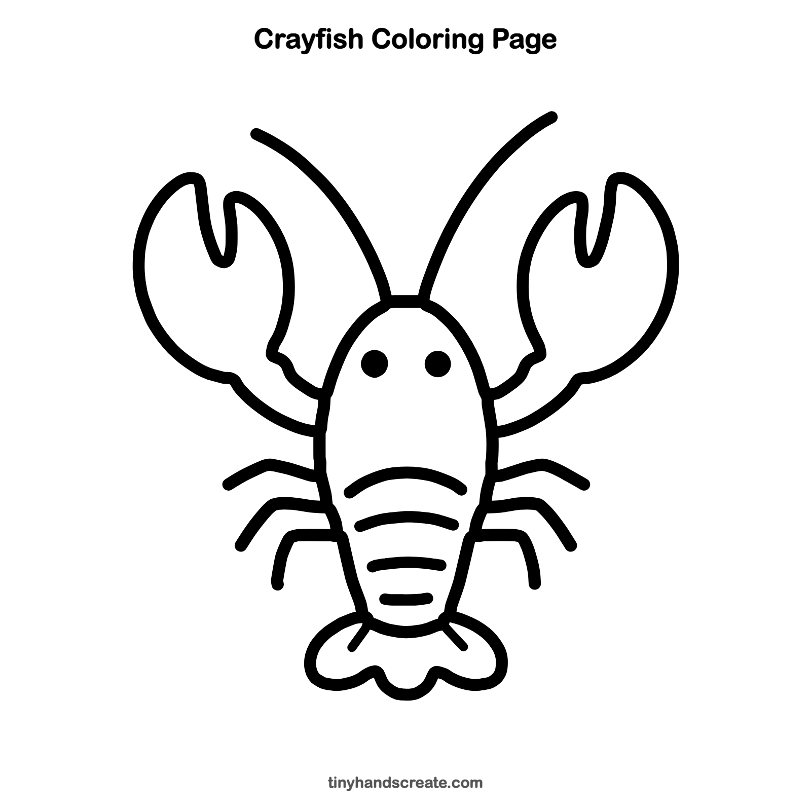 Free printable crayfish coloring page for kids