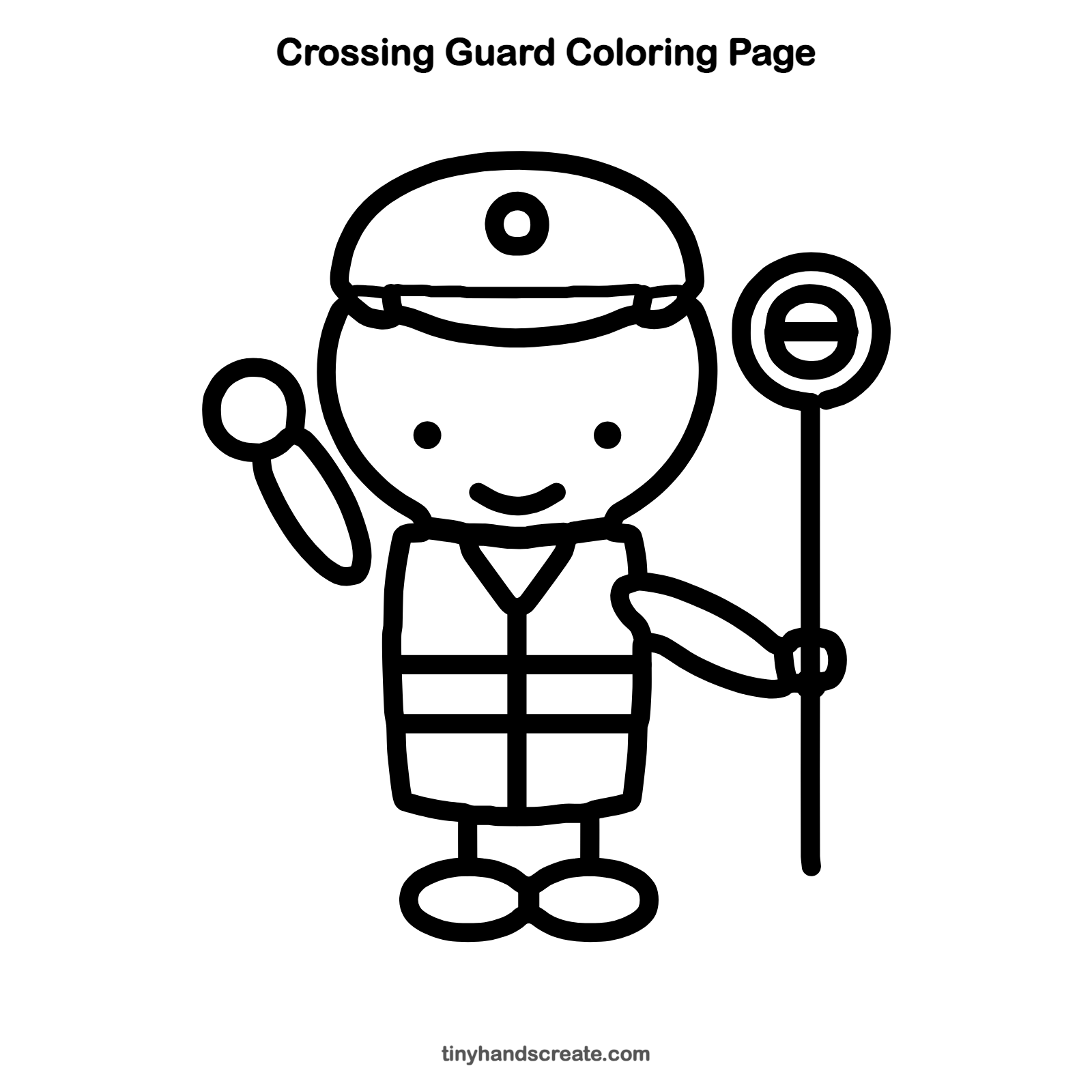 Free printable crossing guard coloring page for kids