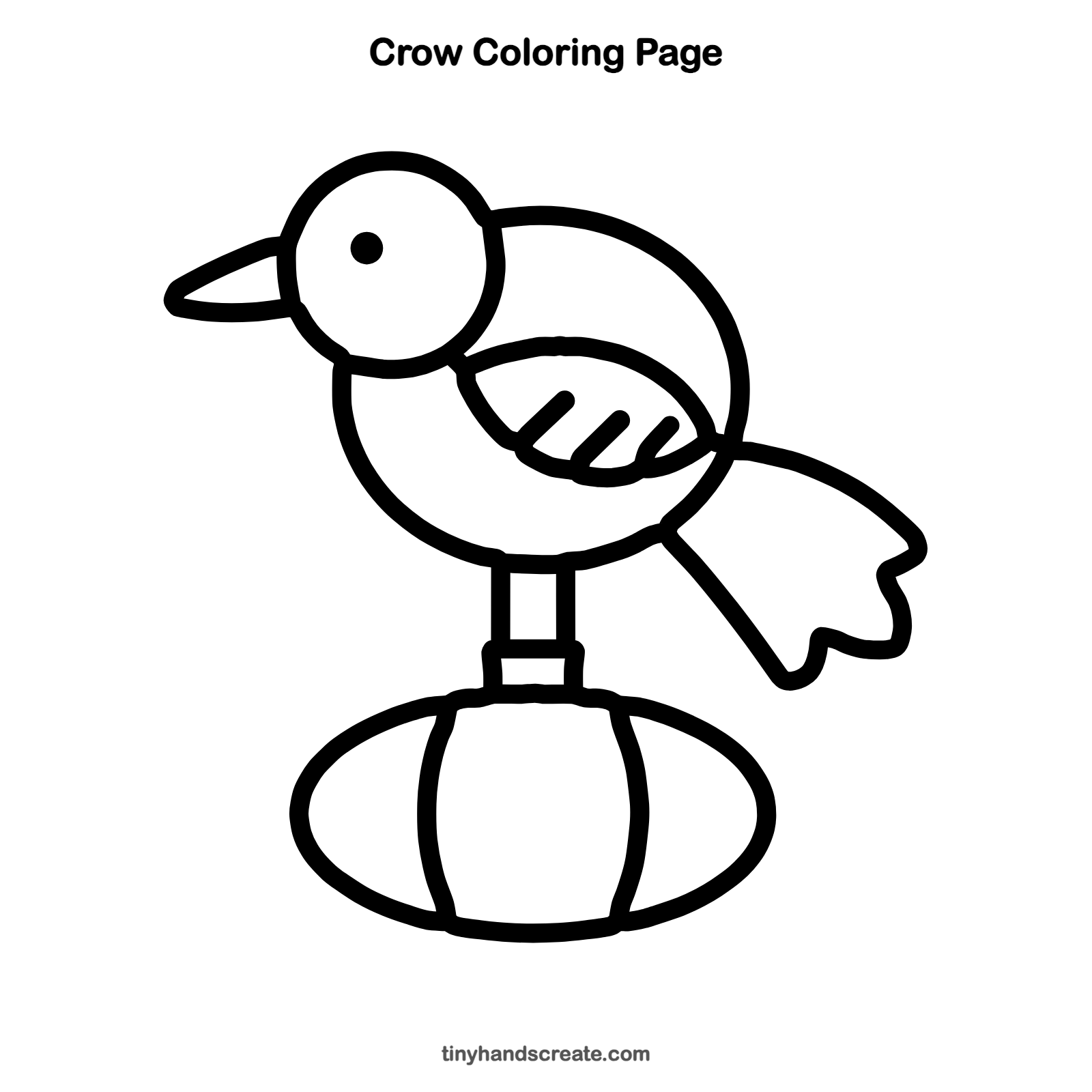 Free printable crow coloring page for kids