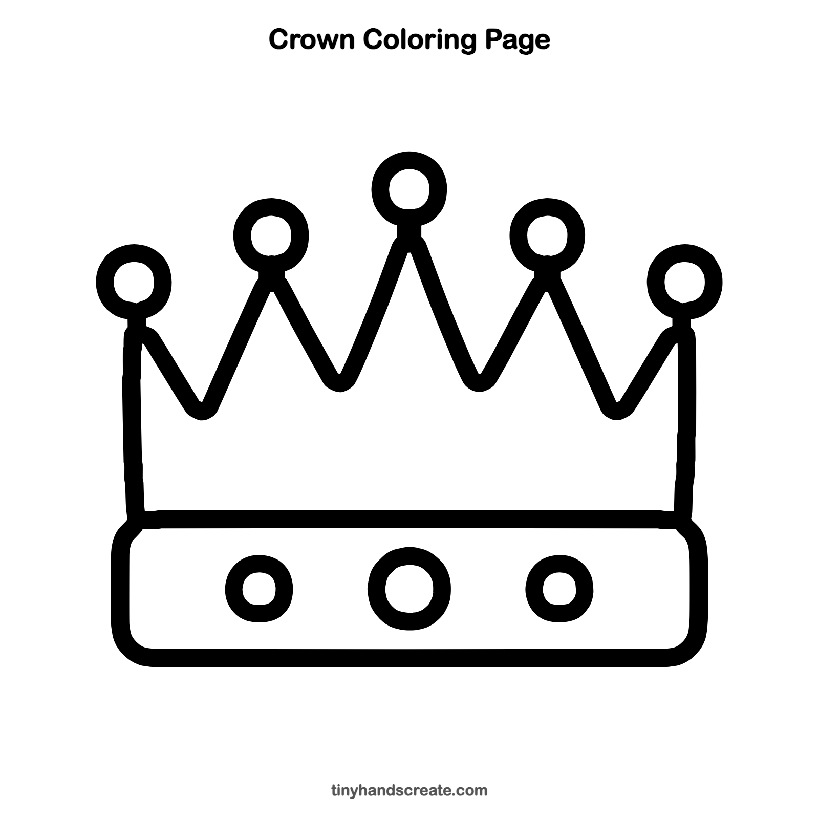 Free printable crown coloring page for kids