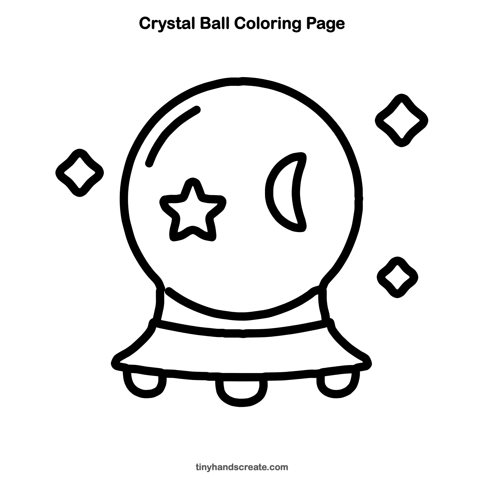 Free printable crystal ball coloring page for kids