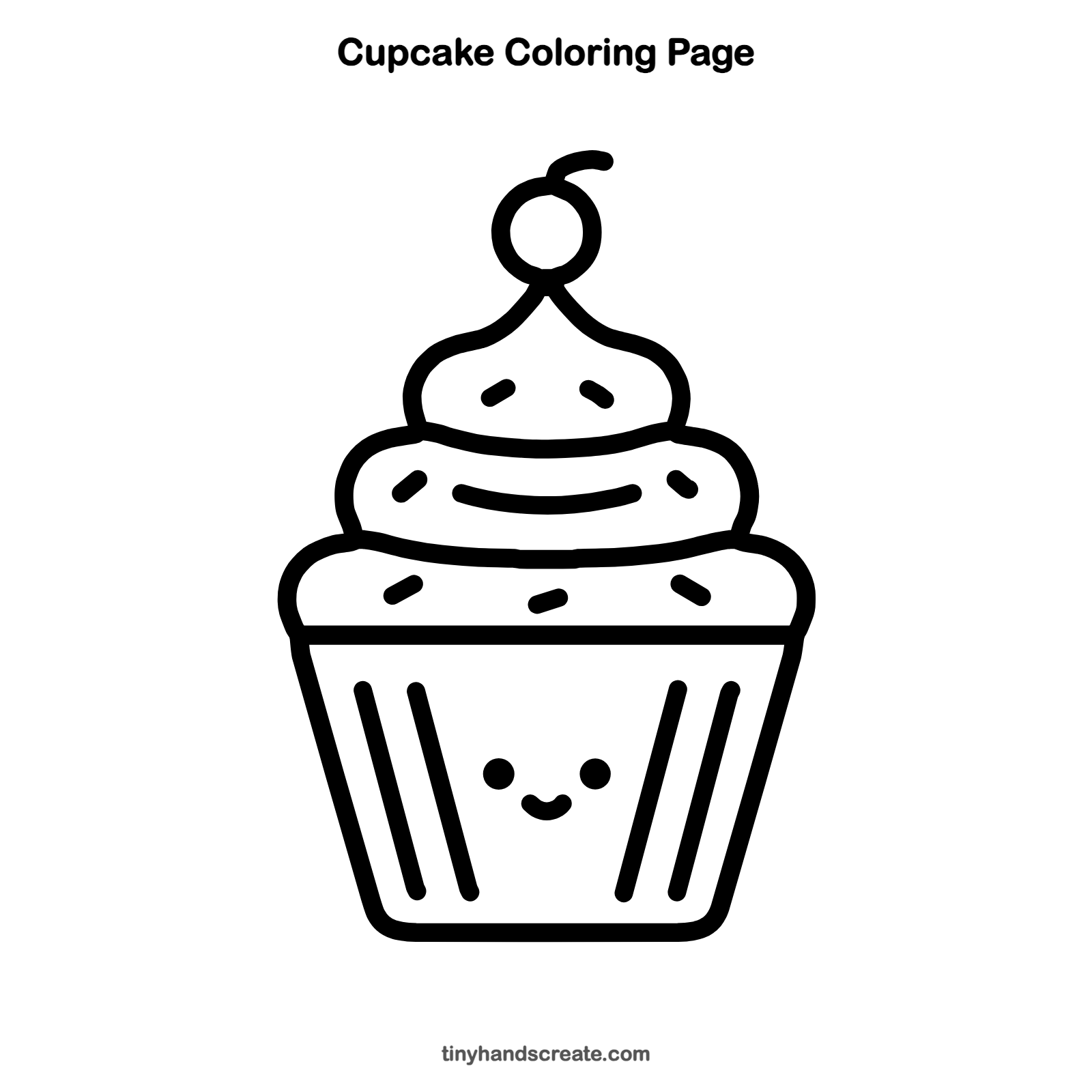 Free printable cupcake coloring page for kids