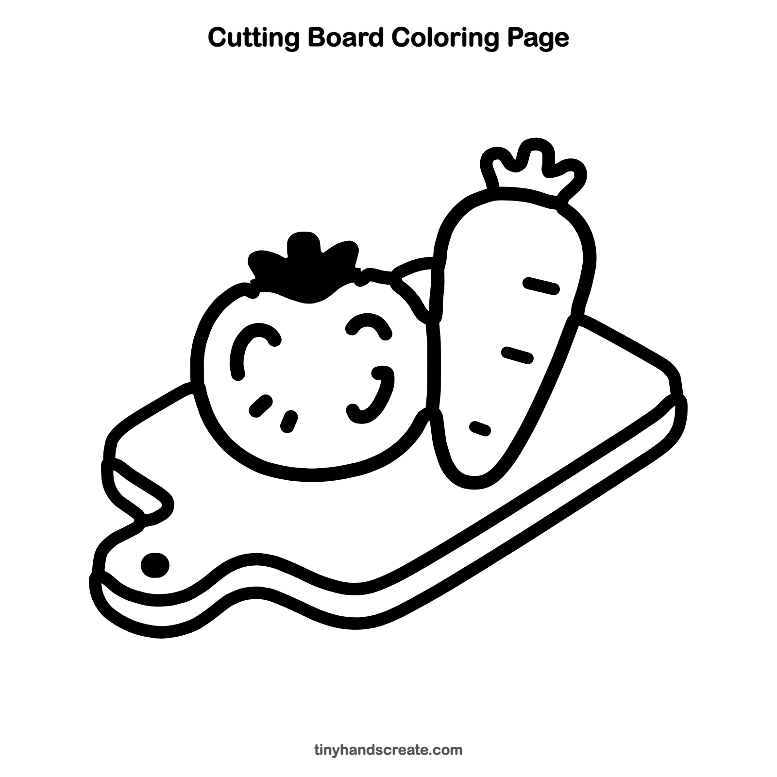 Free printable cutting board coloring page for kids