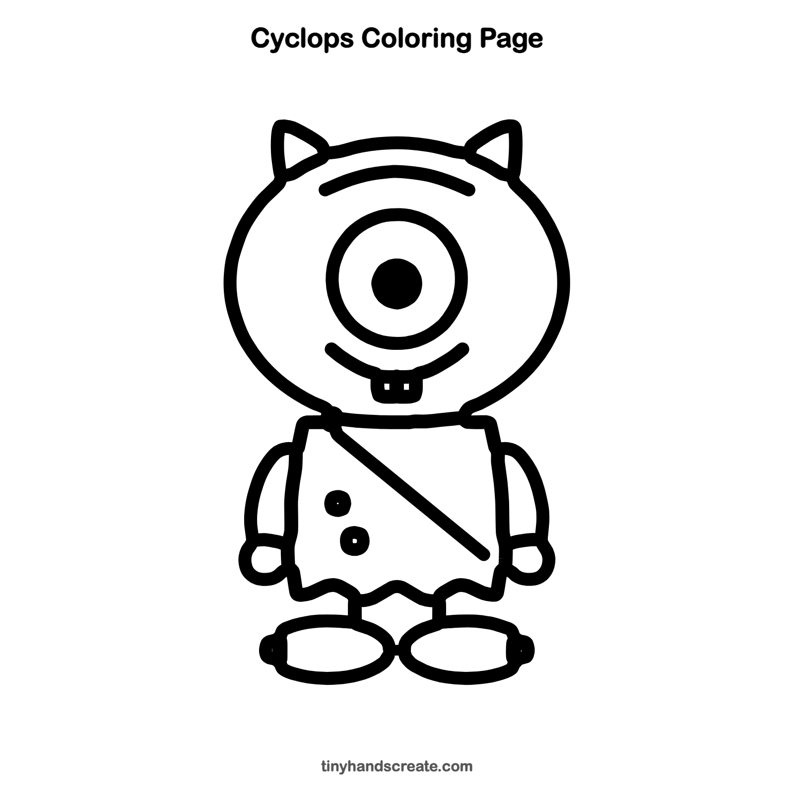 Free printable cyclops coloring page for kids