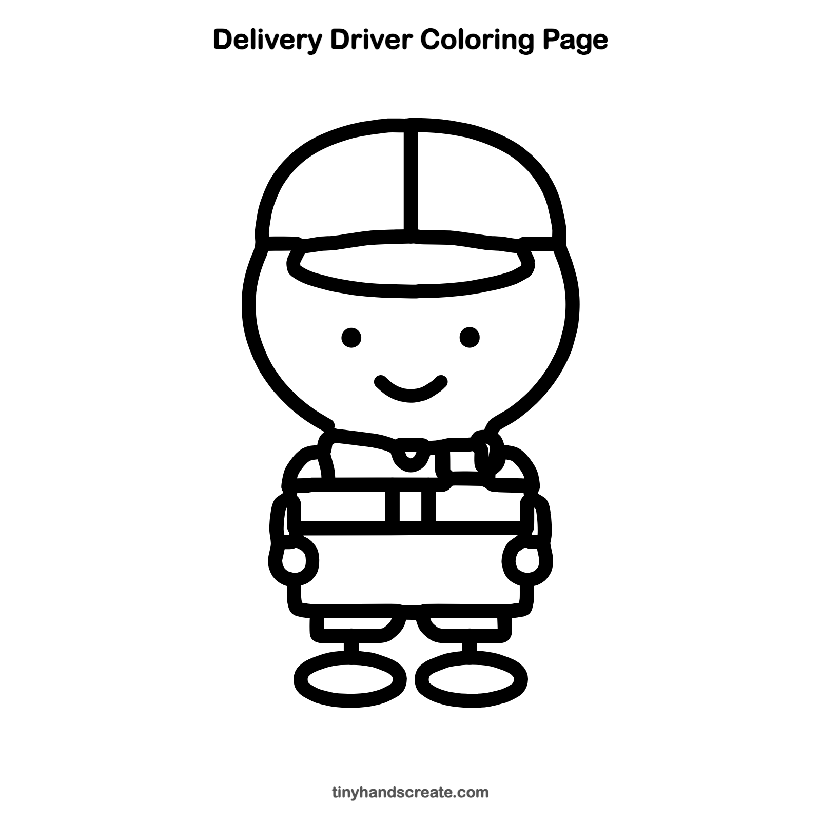 Free printable delivery driver coloring page for kids