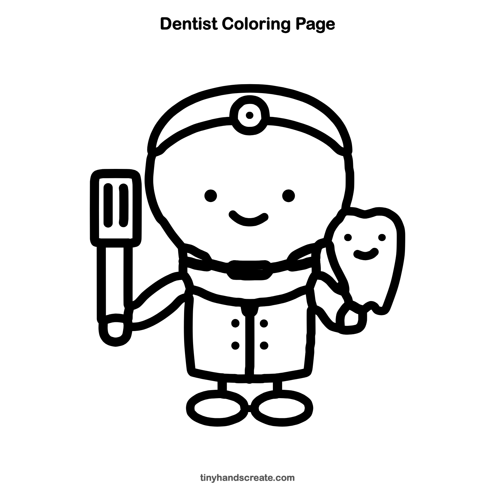 Free printable dentist coloring page for kids