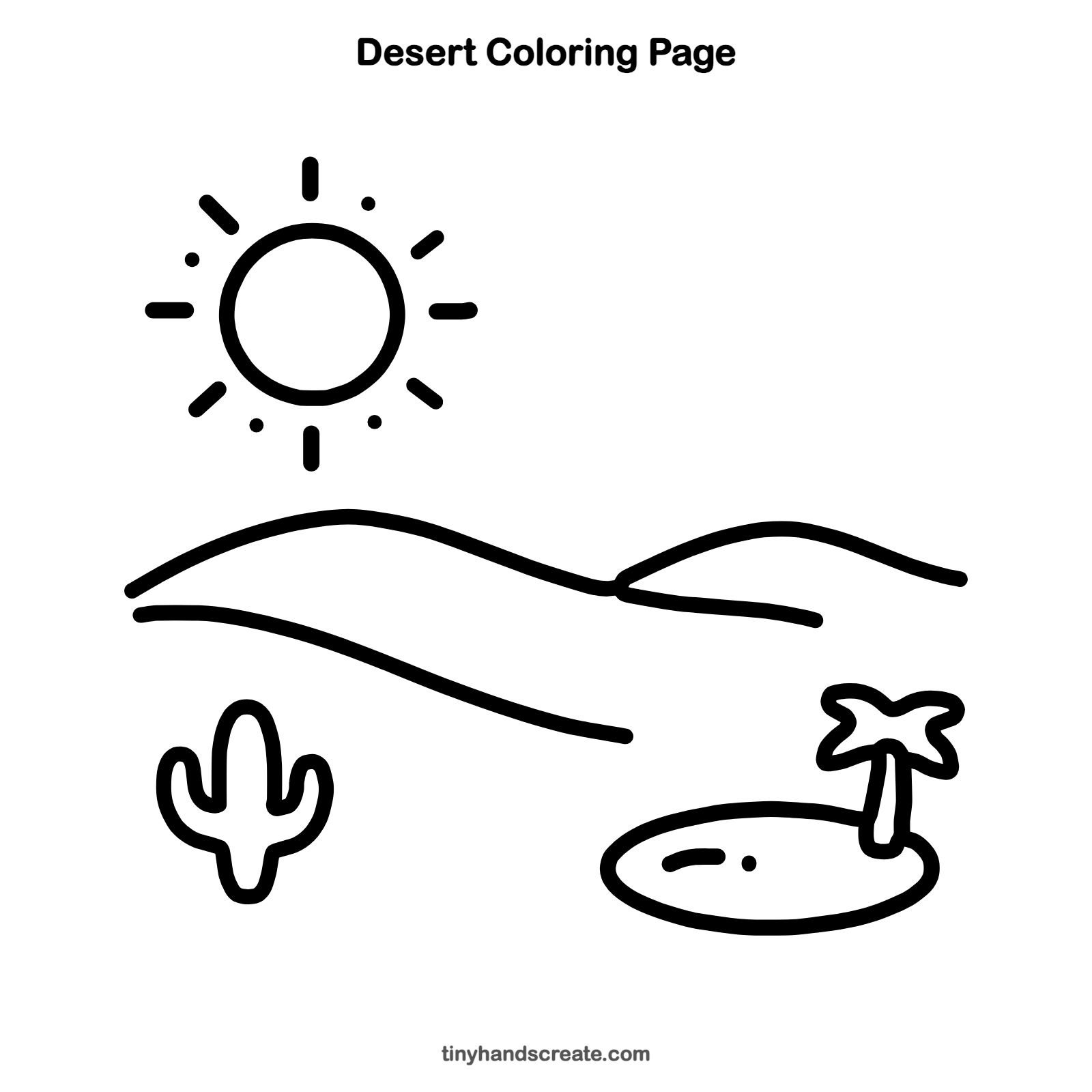 Free printable desert coloring page for kids