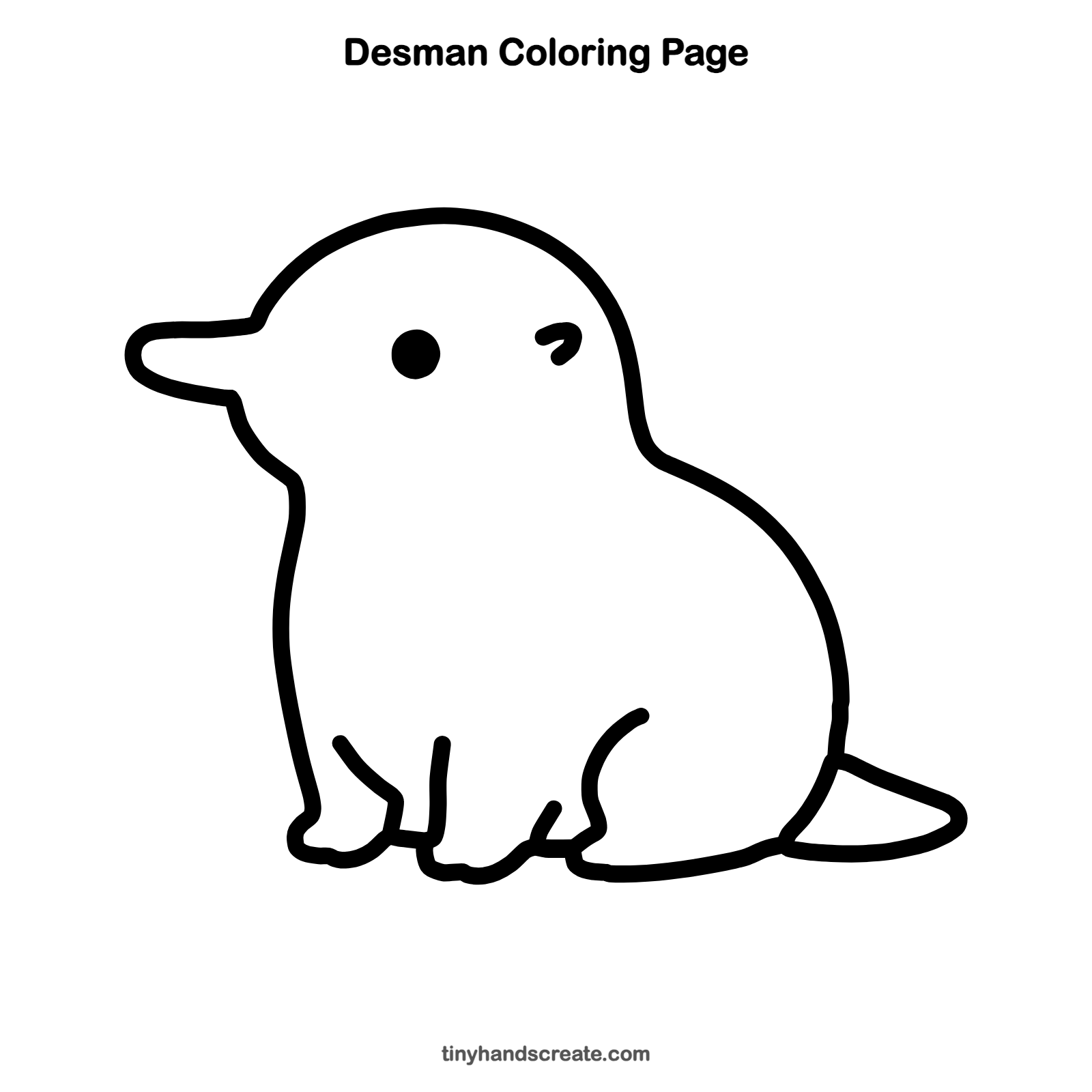 Free printable desman coloring page for kids