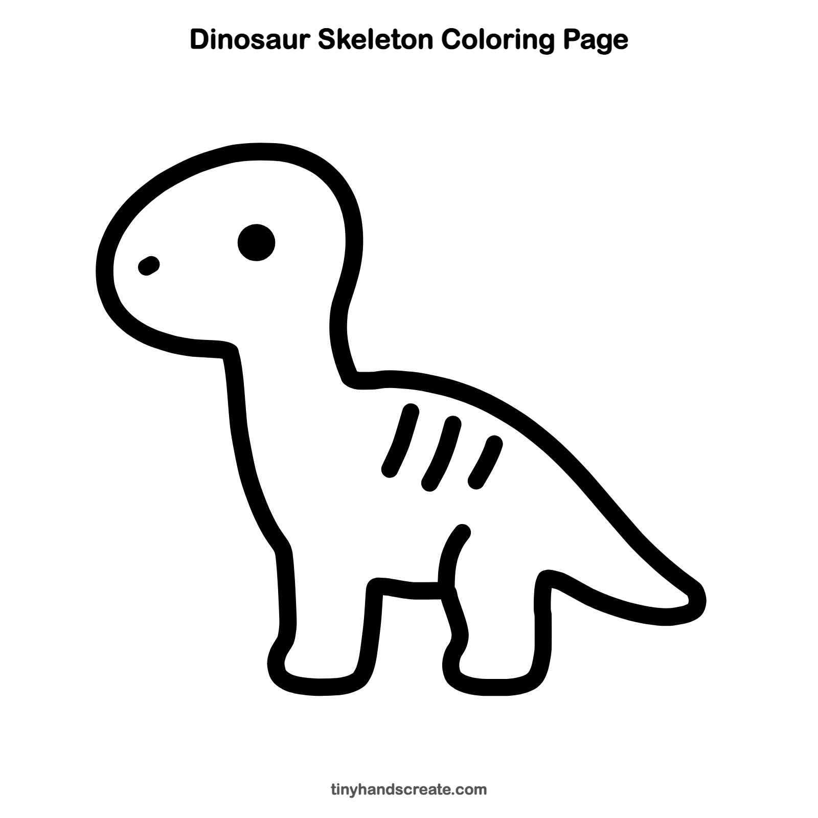Free printable dinosaur skeleton coloring page for kids