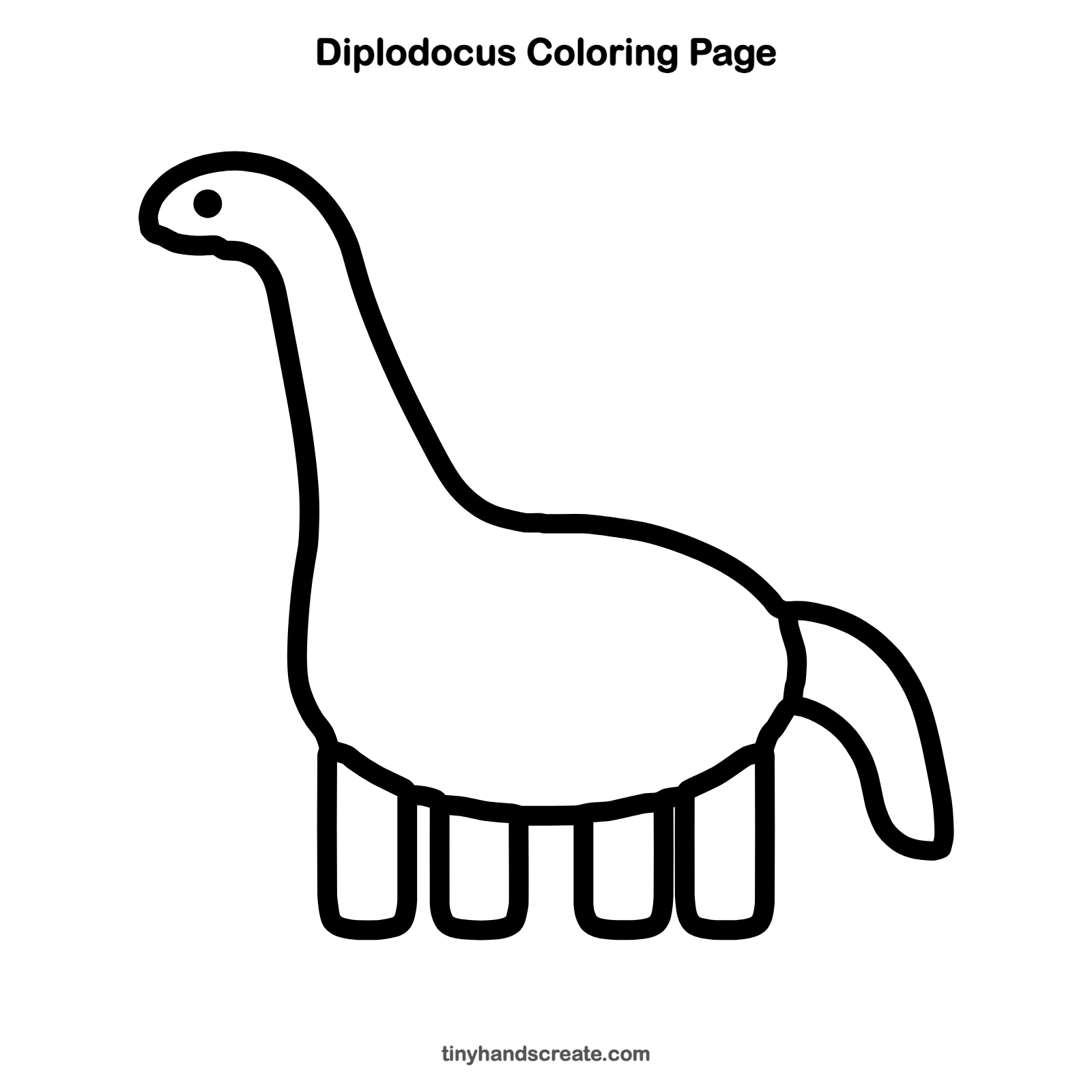 Free printable diplodocus coloring page for kids
