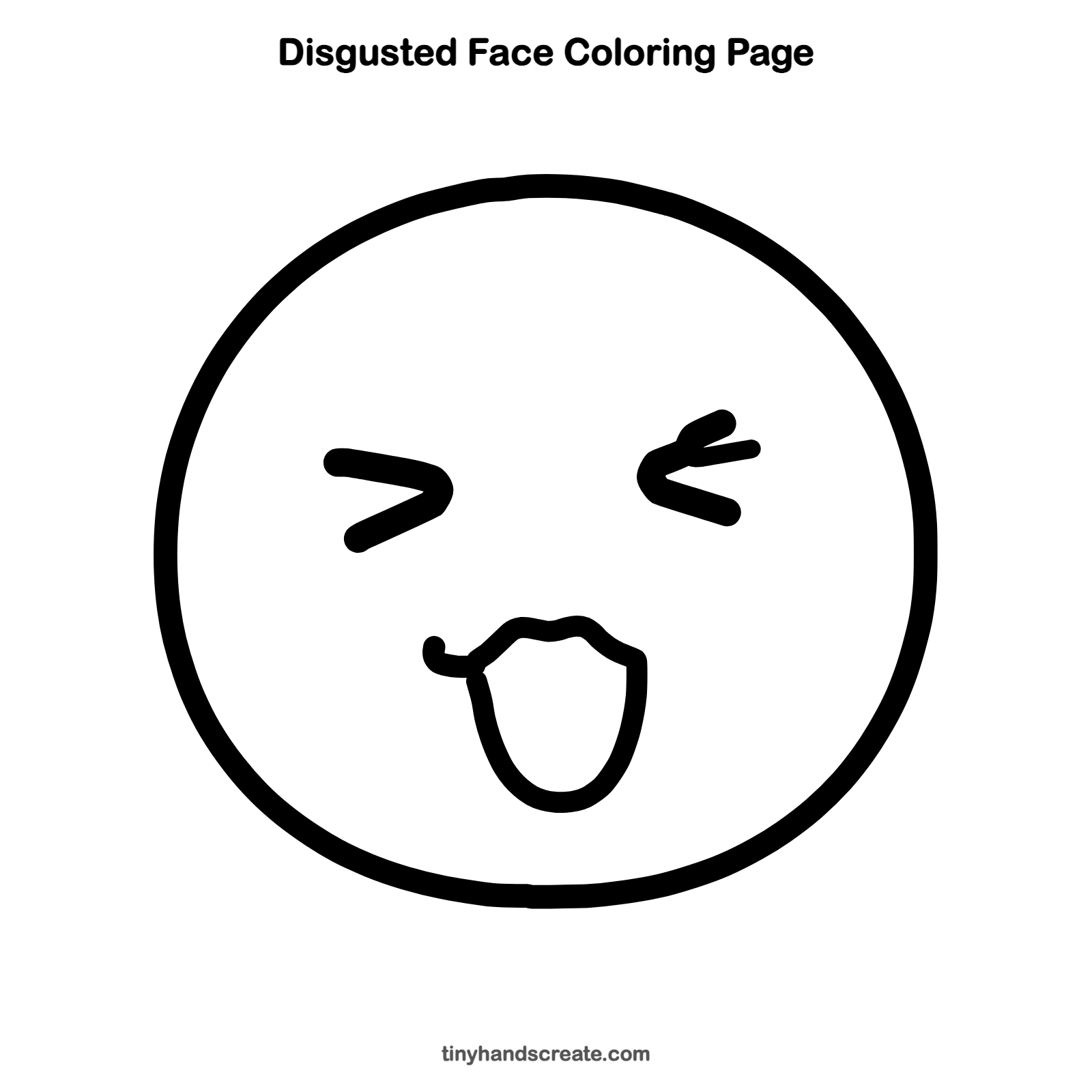 Free printable disgusted face coloring page for kids