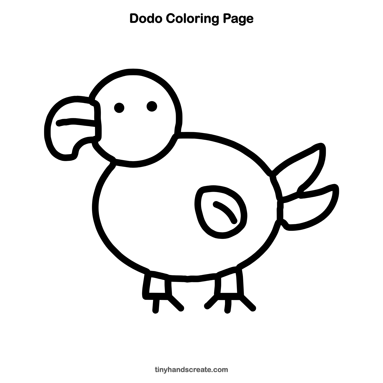 Free printable dodo coloring page for kids
