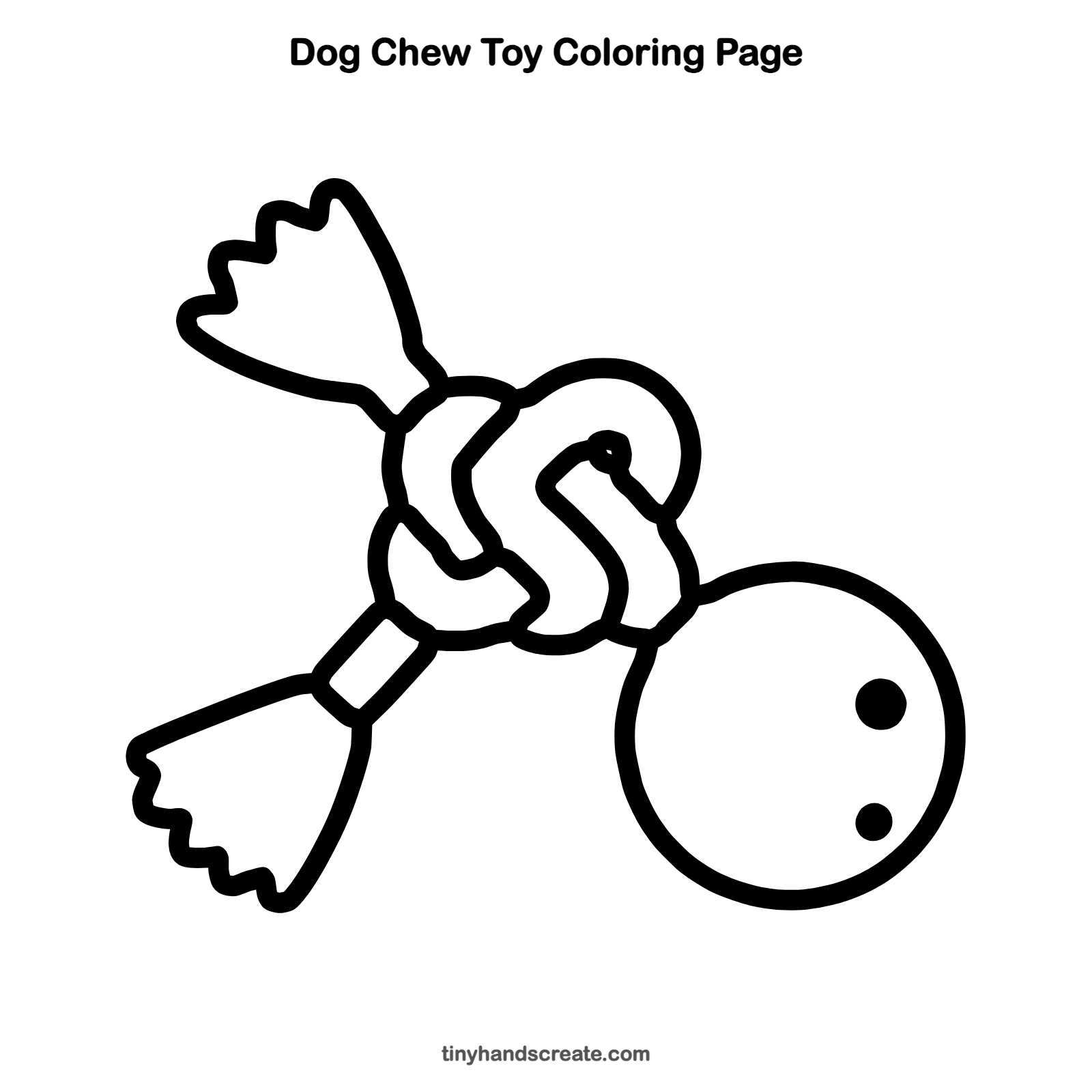 Free printable dog chew toy coloring page for kids