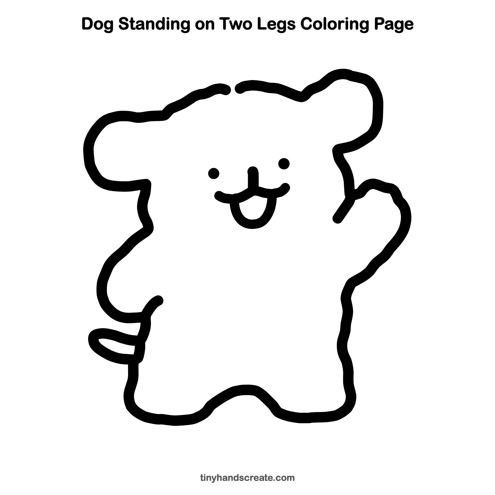 Free printable dog standing on two legs coloring page for kids