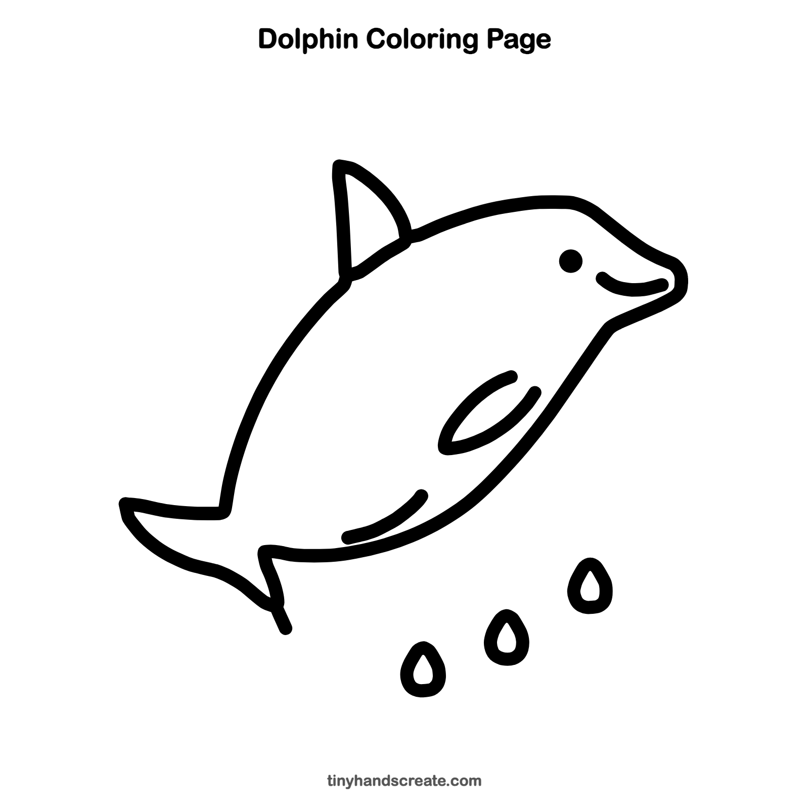 Free printable dolphin coloring page for kids