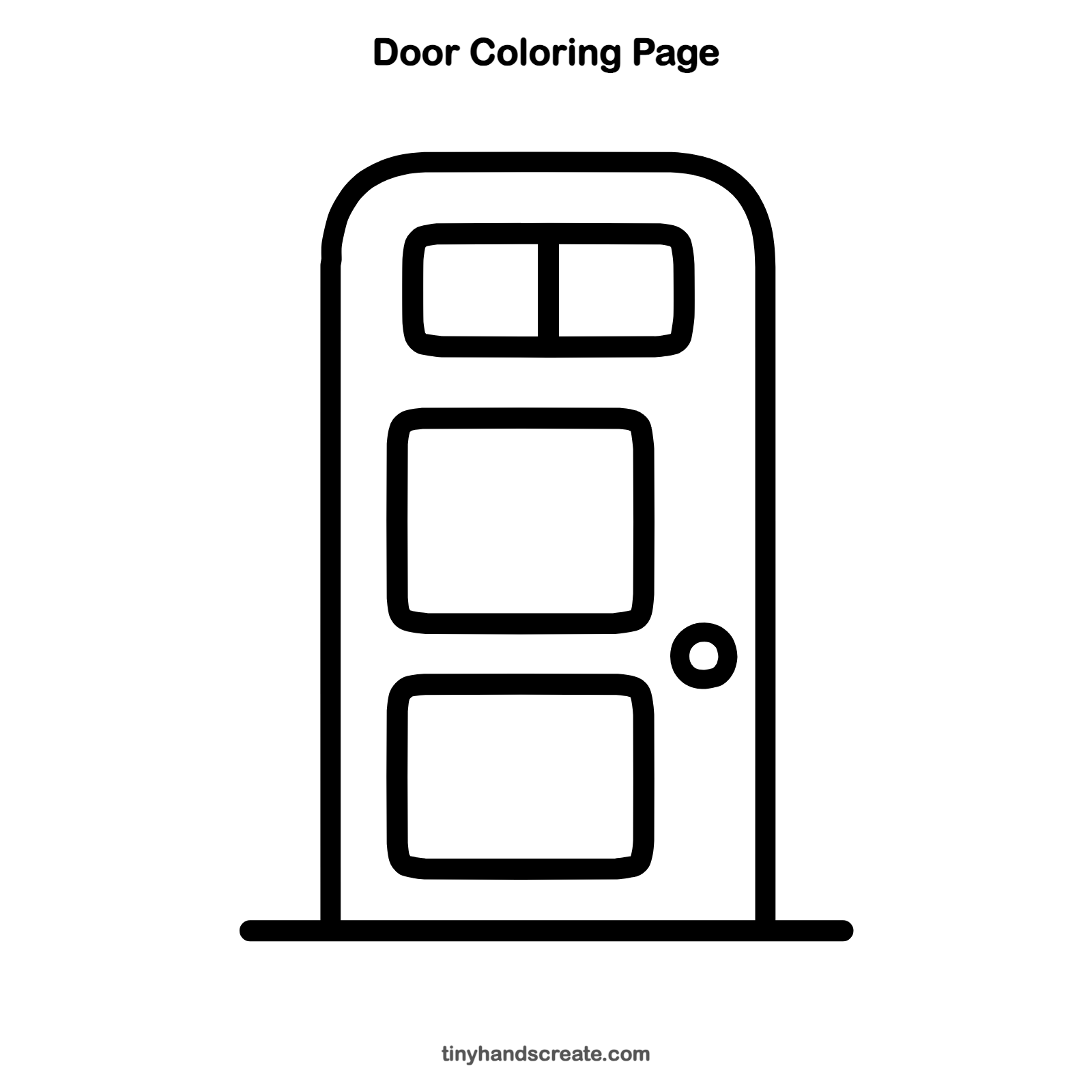 Free printable door coloring page for kids