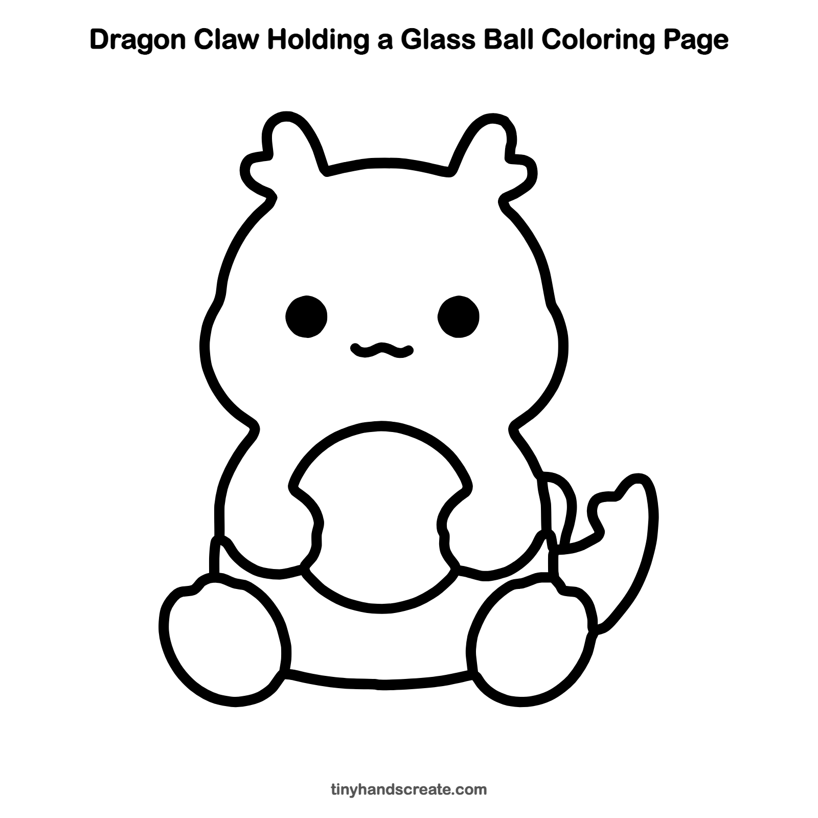 Free printable dragon claw holding a glass ball coloring page for kids