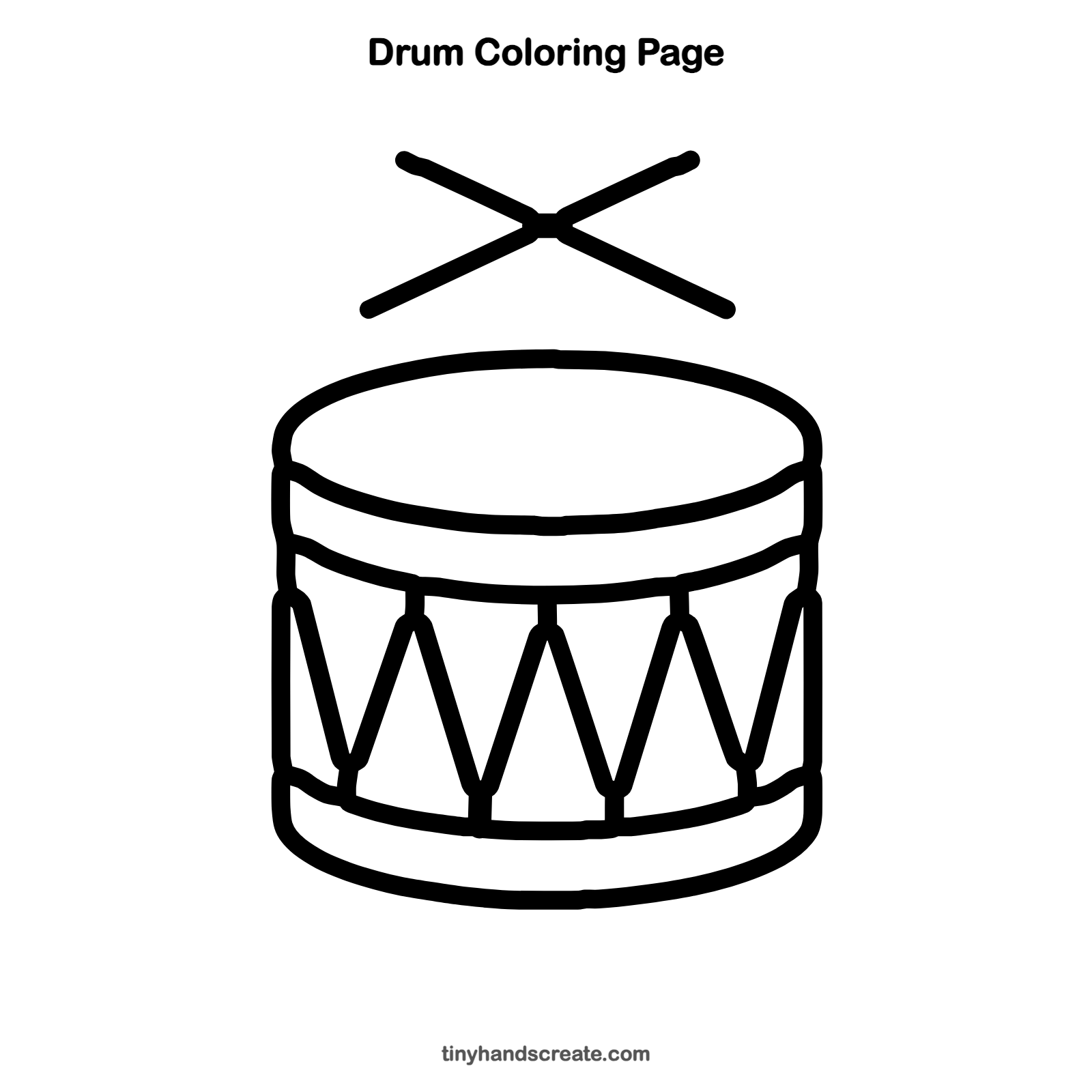 Free printable drum coloring page for kids