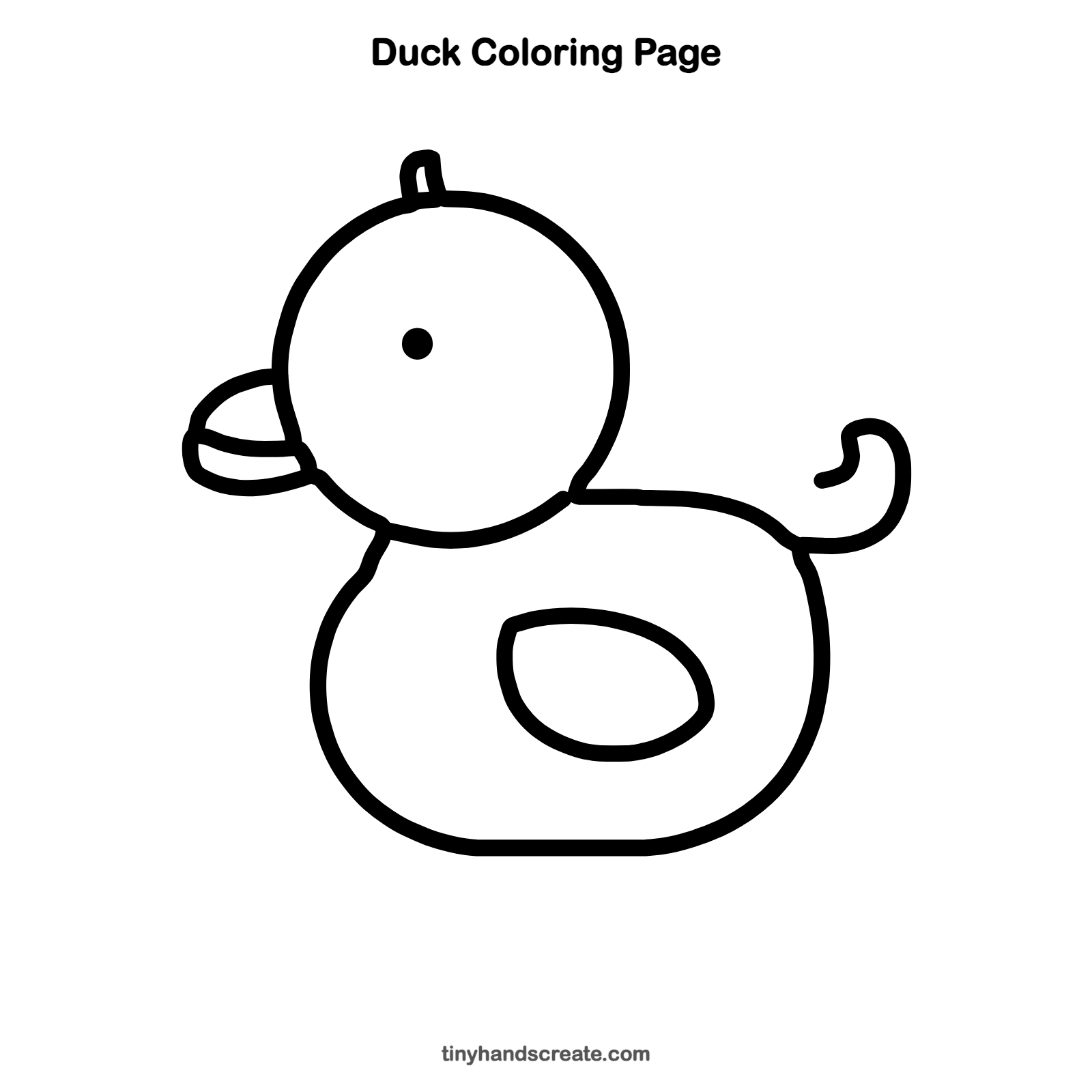 Free printable duck coloring page for kids