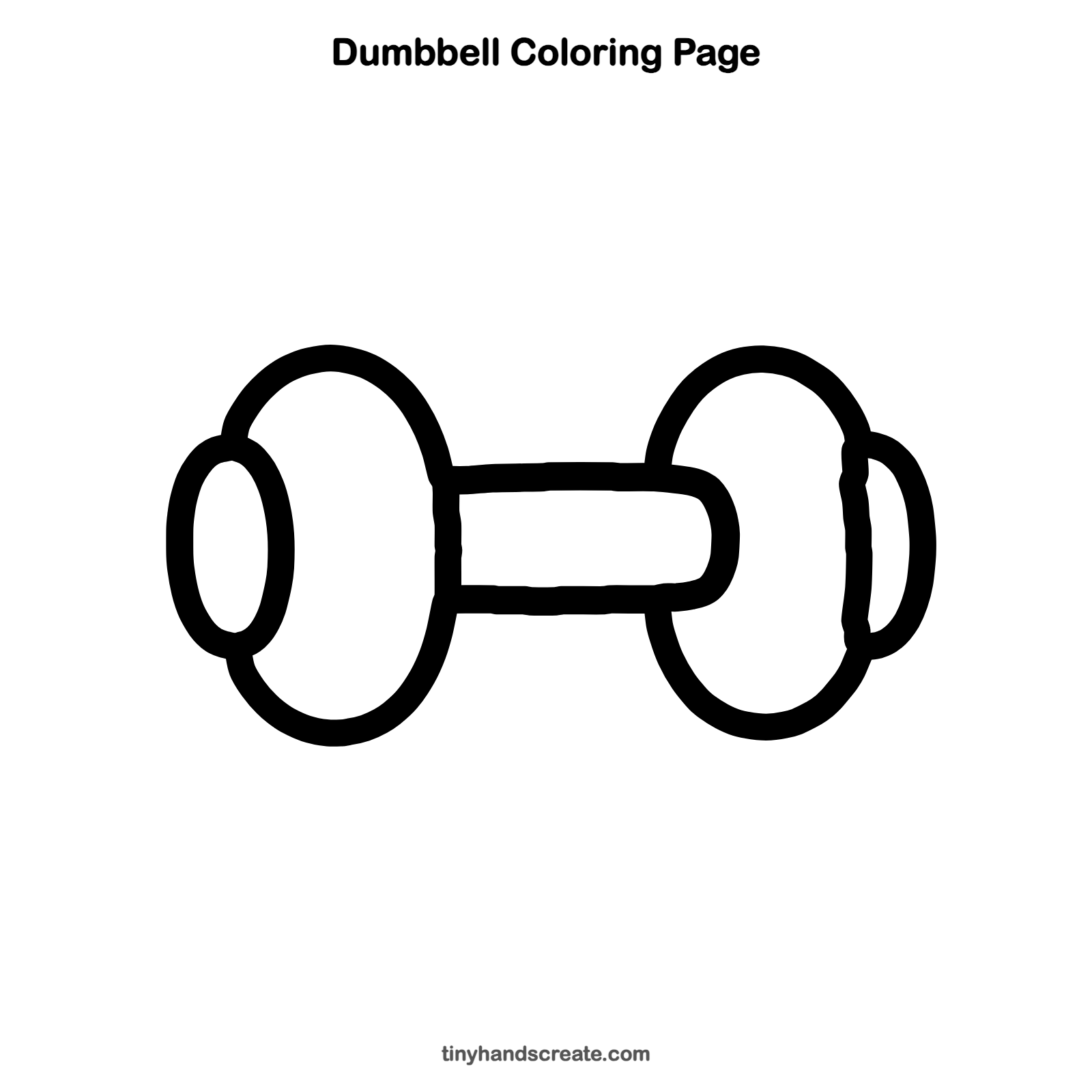 Free printable dumbbell coloring page for kids
