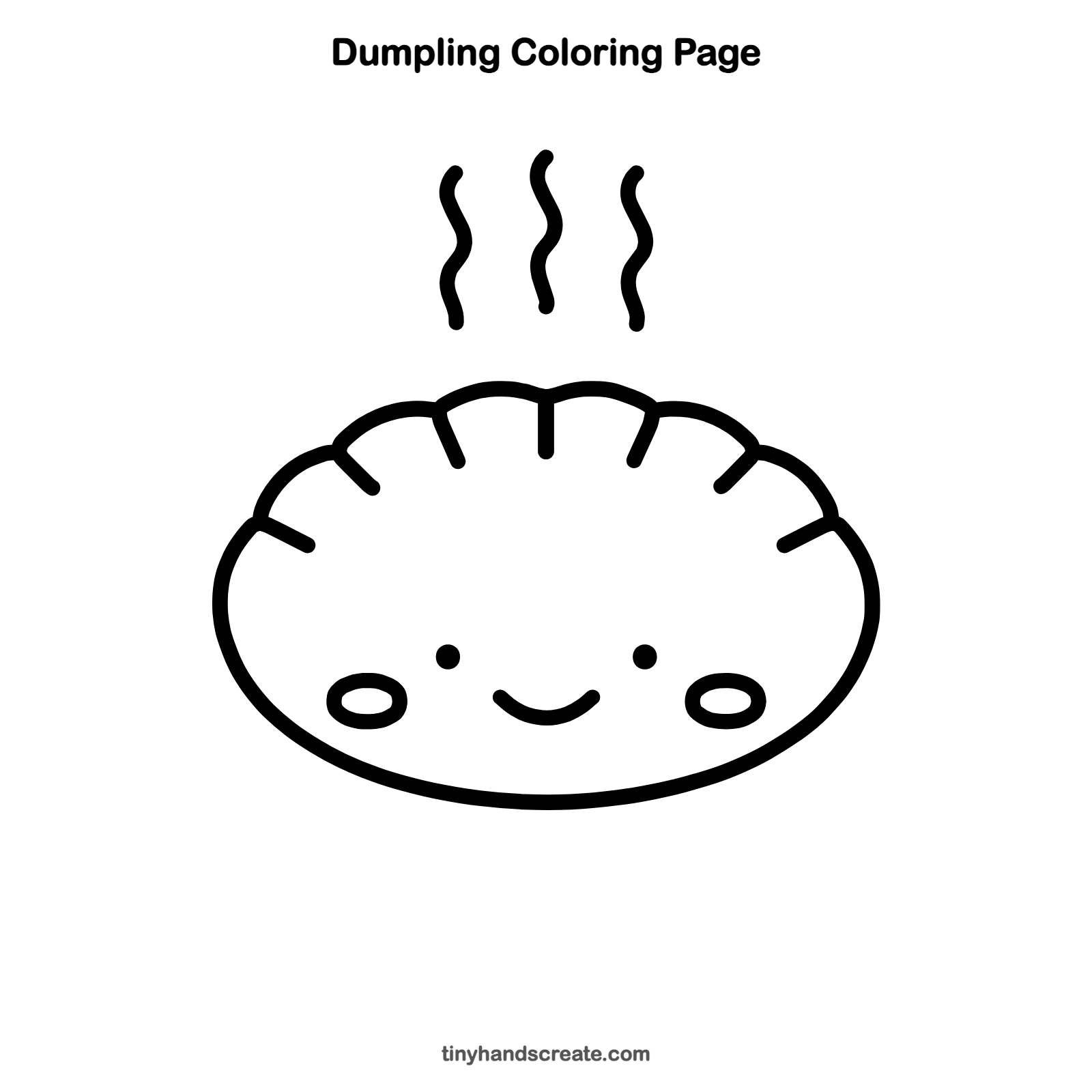 Free printable dumpling coloring page for kids
