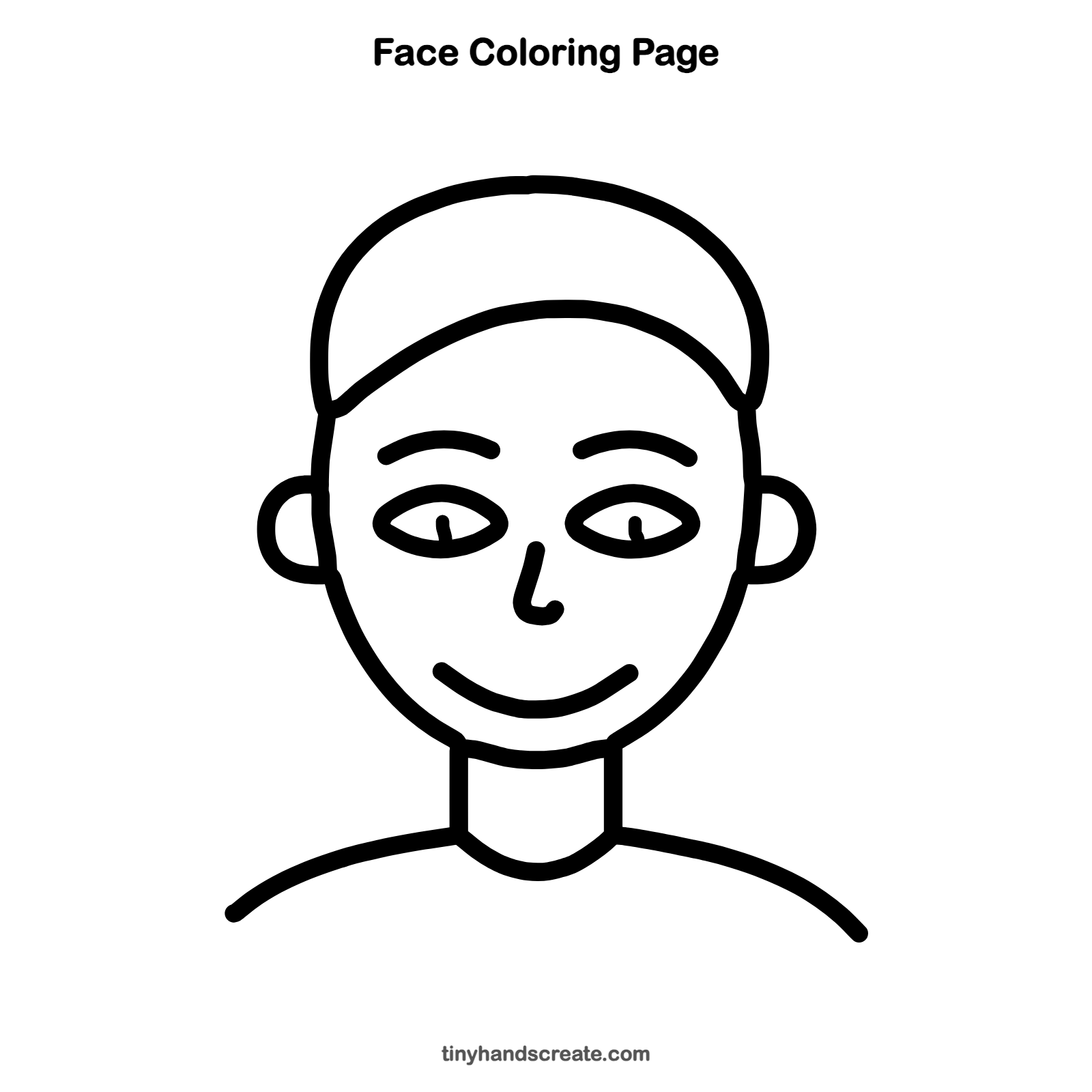Free printable face coloring page for kids
