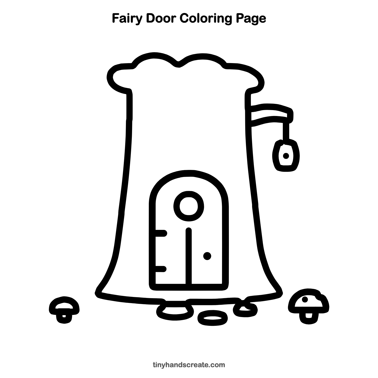 Free printable fairy door coloring page for kids