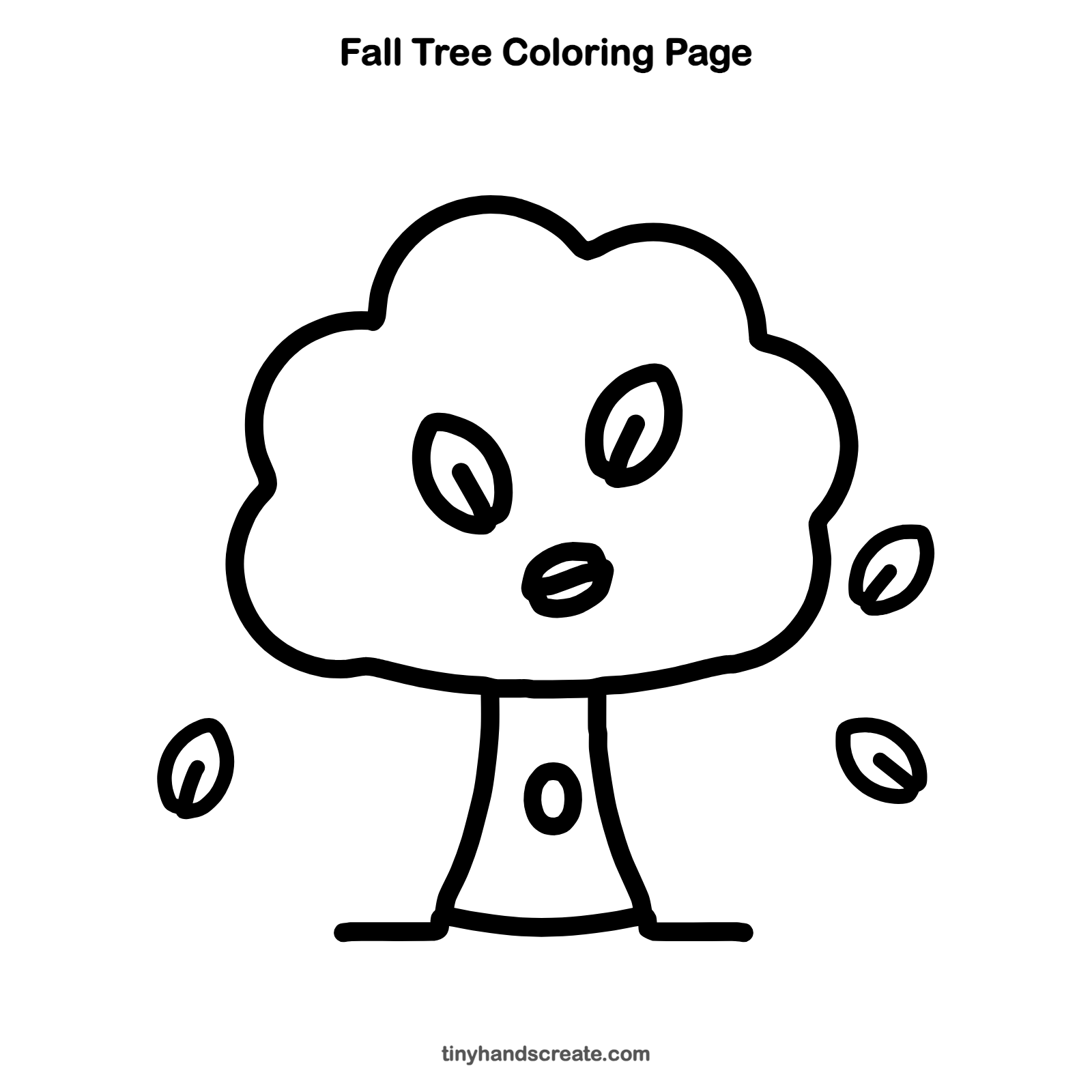 Free printable fall tree coloring page for kids