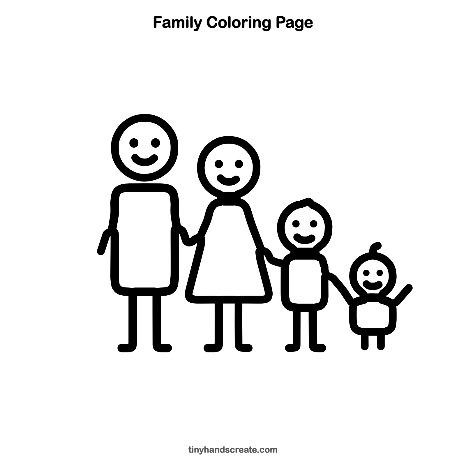 Free printable family coloring page for kids