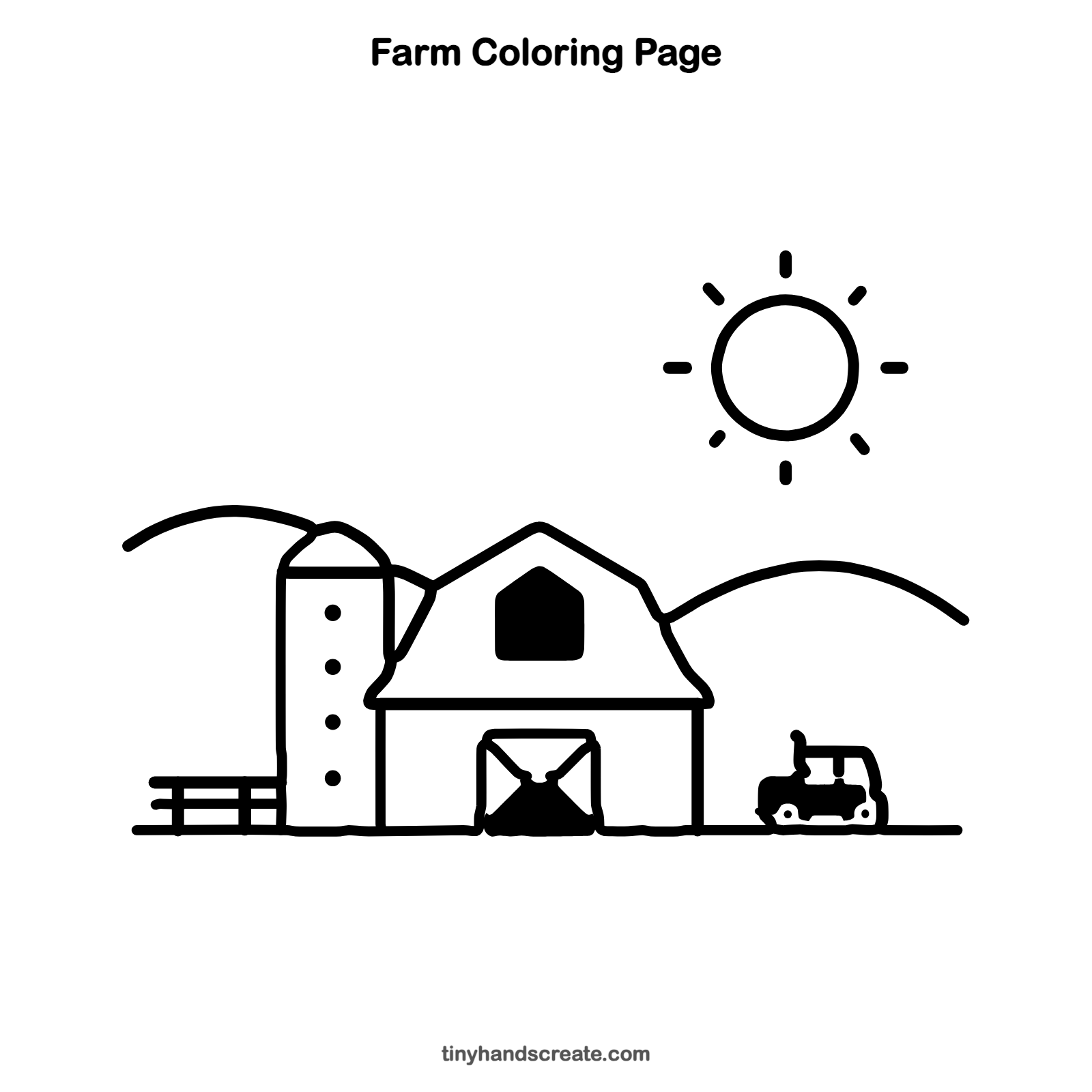 Free printable farm coloring page for kids