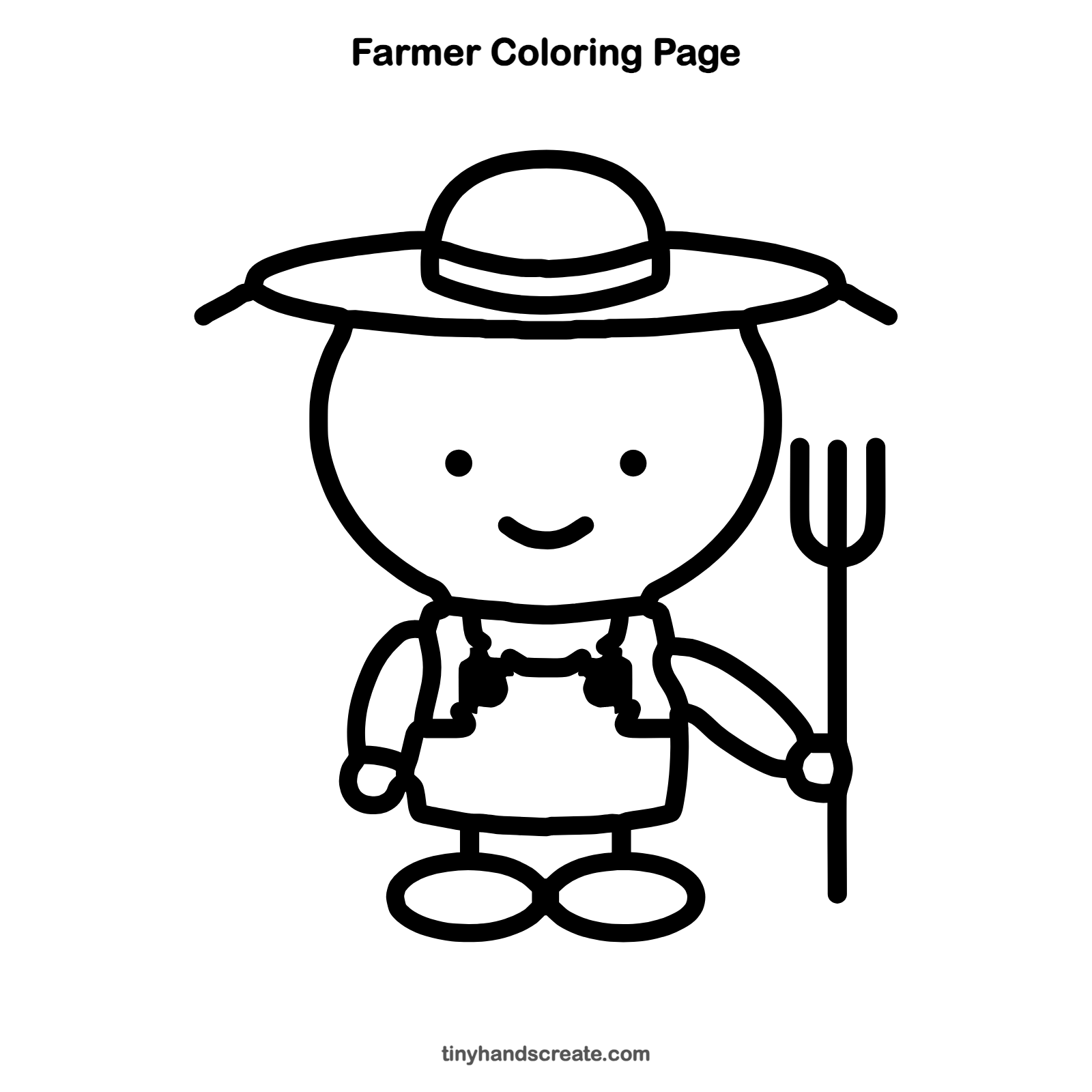 Free printable farmer coloring page for kids