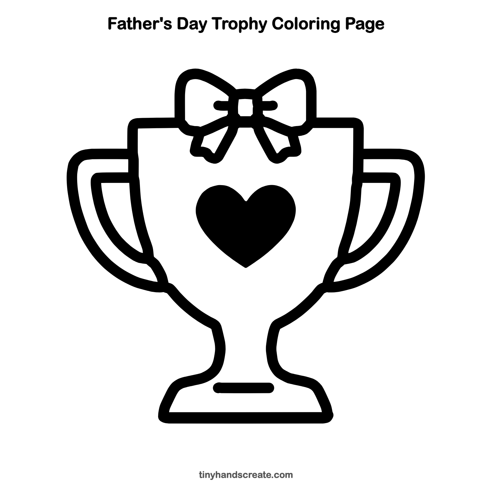 Free printable Father's Day trophy coloring page for kids