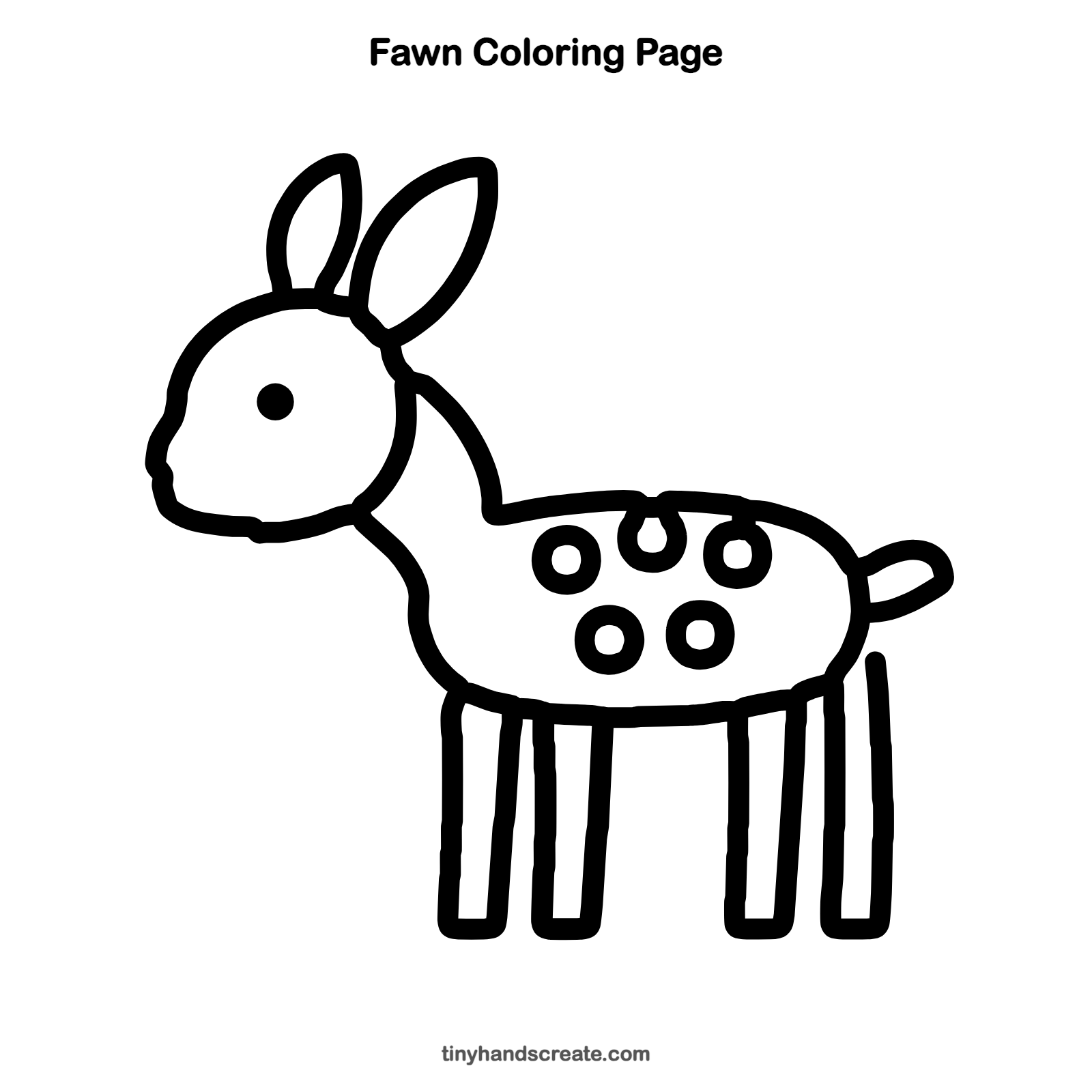 Free printable fawn coloring page for kids