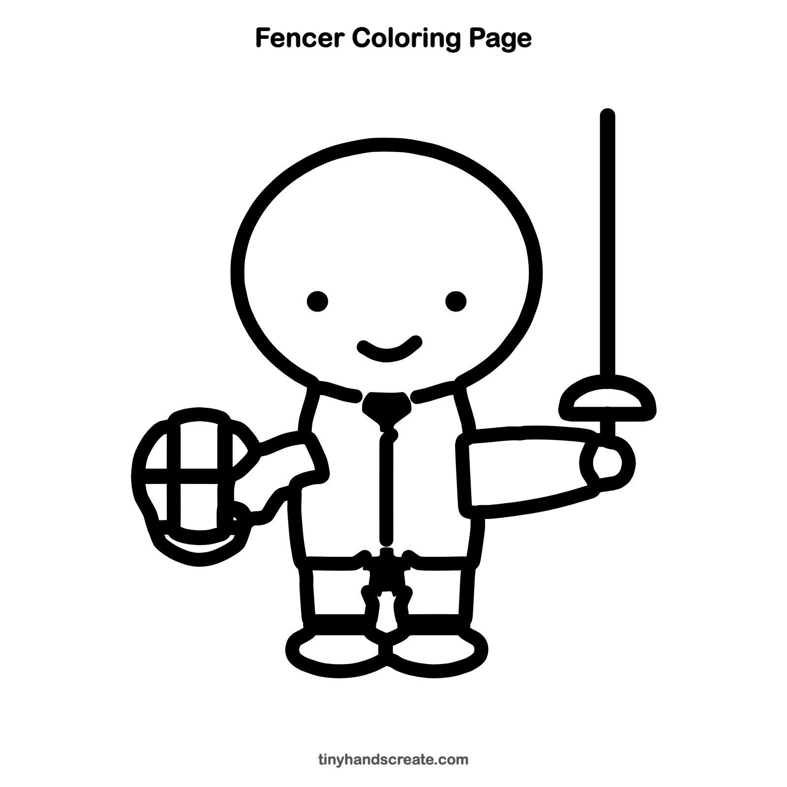 Free printable fencer coloring page for kids