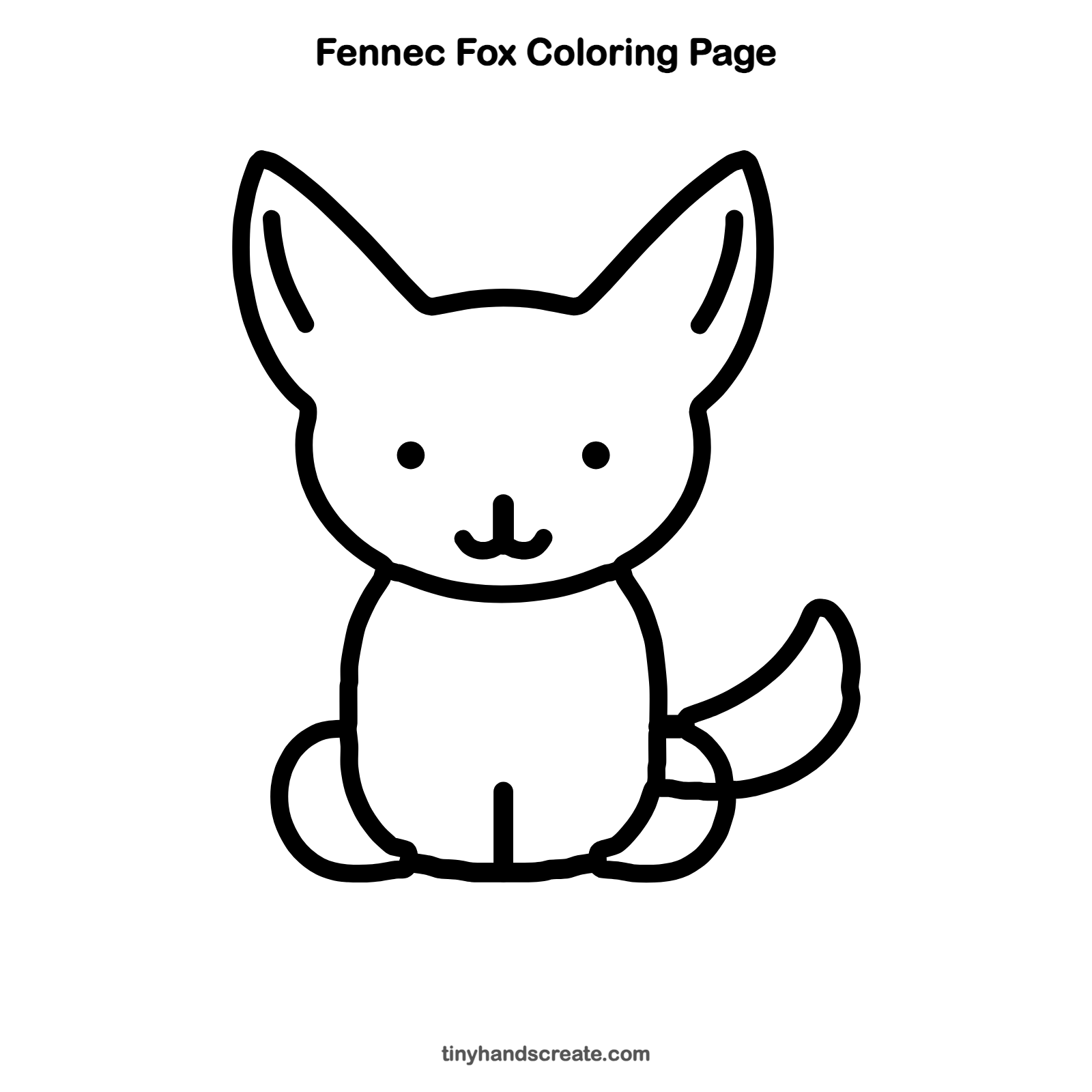 Free printable fennec fox coloring page for kids
