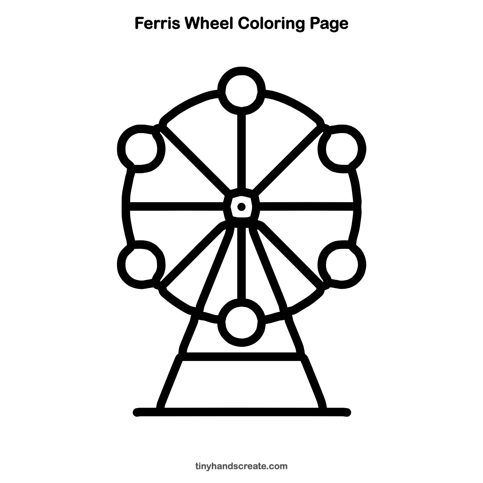 Free printable Ferris wheel coloring page for kids
