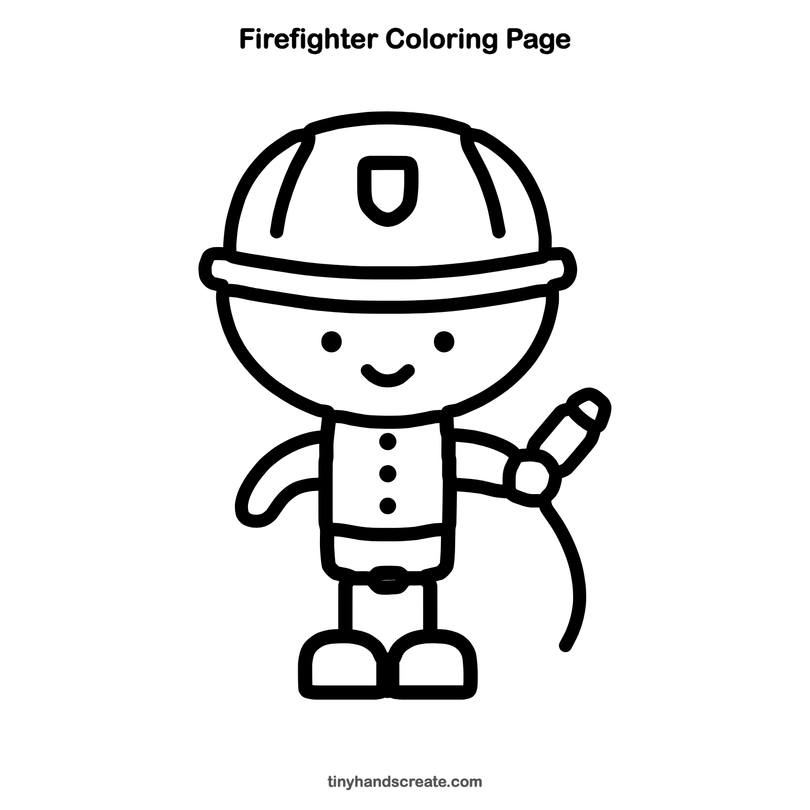 Free printable firefighter coloring page for kids