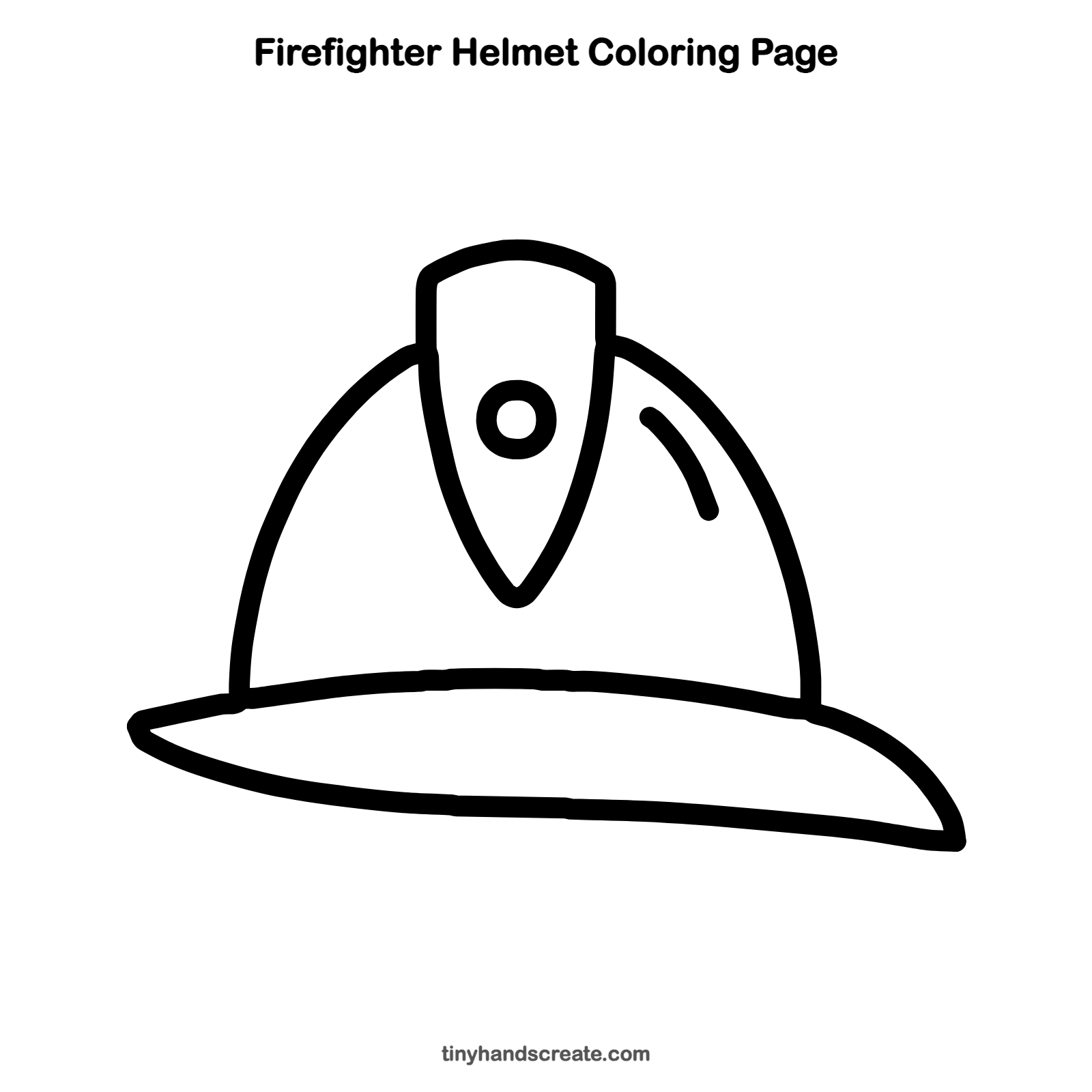 Free printable firefighter helmet coloring page for kids