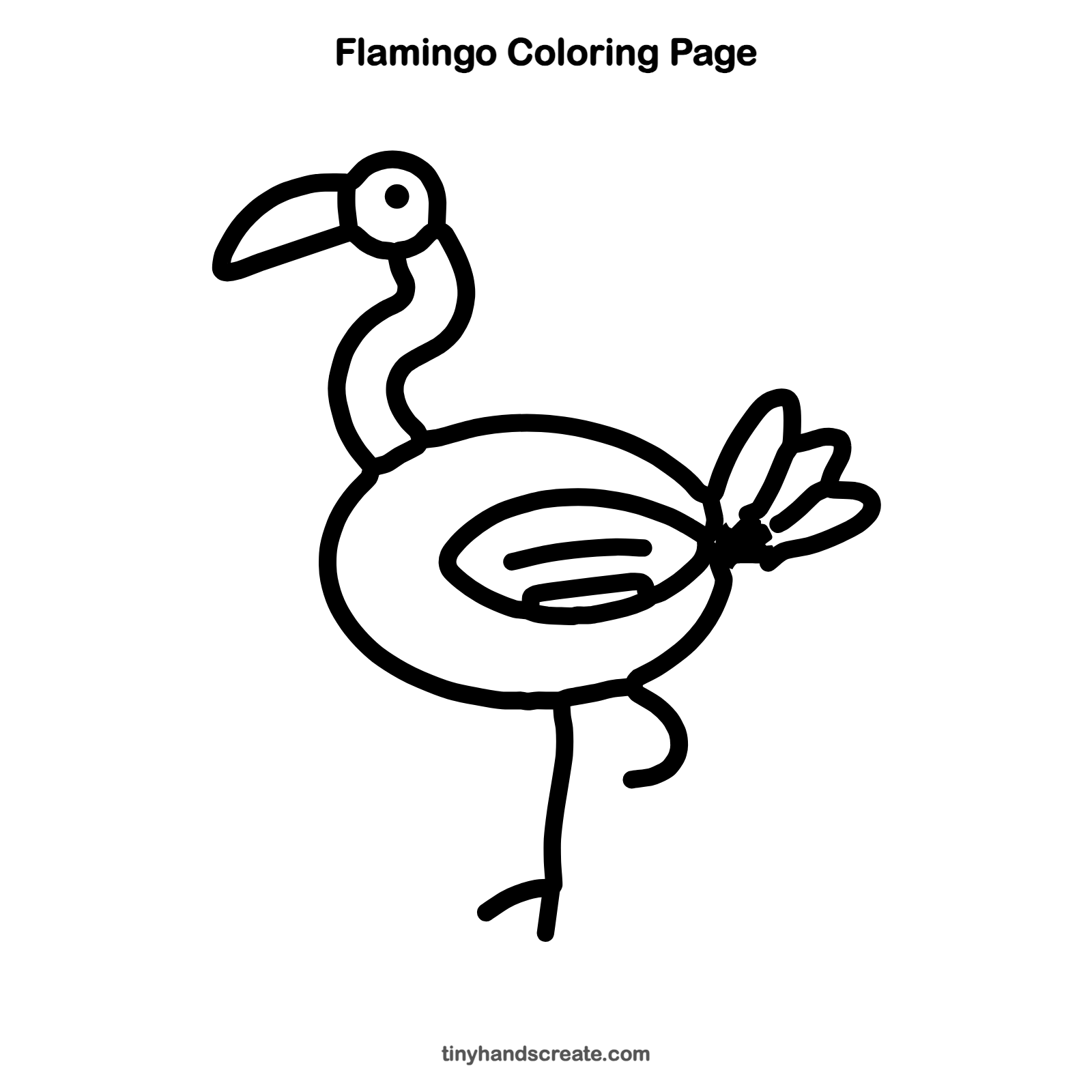 Free printable flamingo coloring page for kids