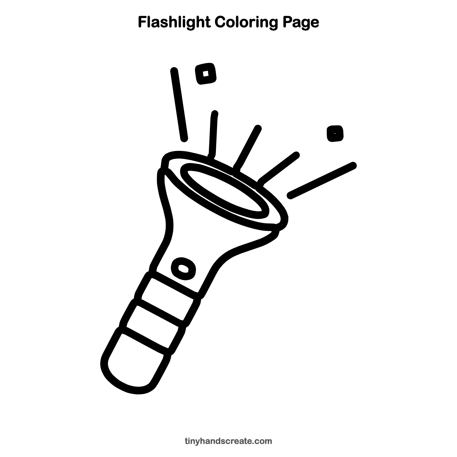 Free printable flashlight coloring page for kids