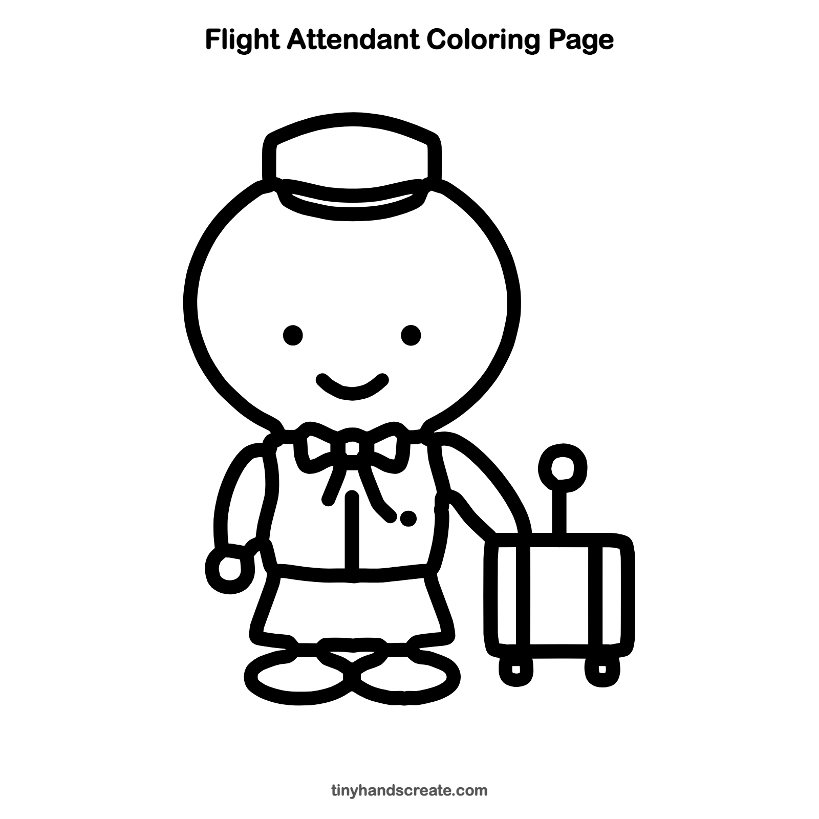 Free printable flight attendant coloring page for kids