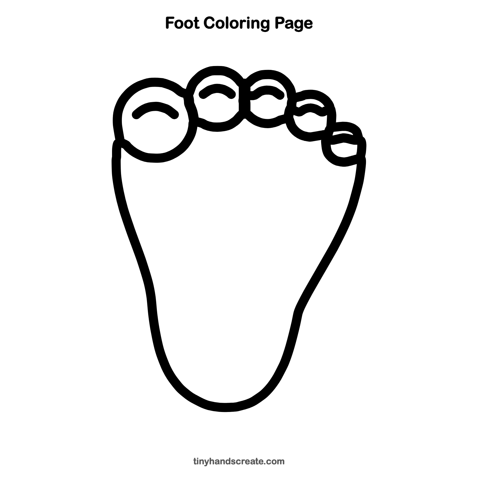 Free printable foot coloring page for kids