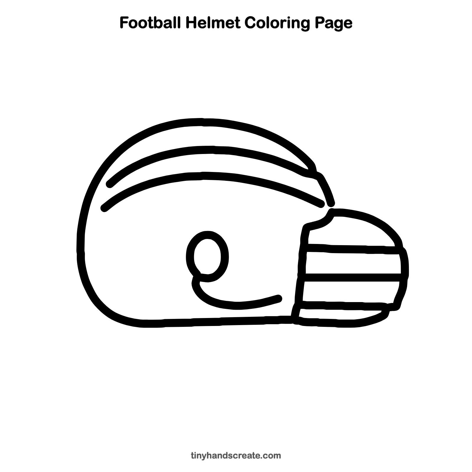 Free printable football helmet coloring page for kids